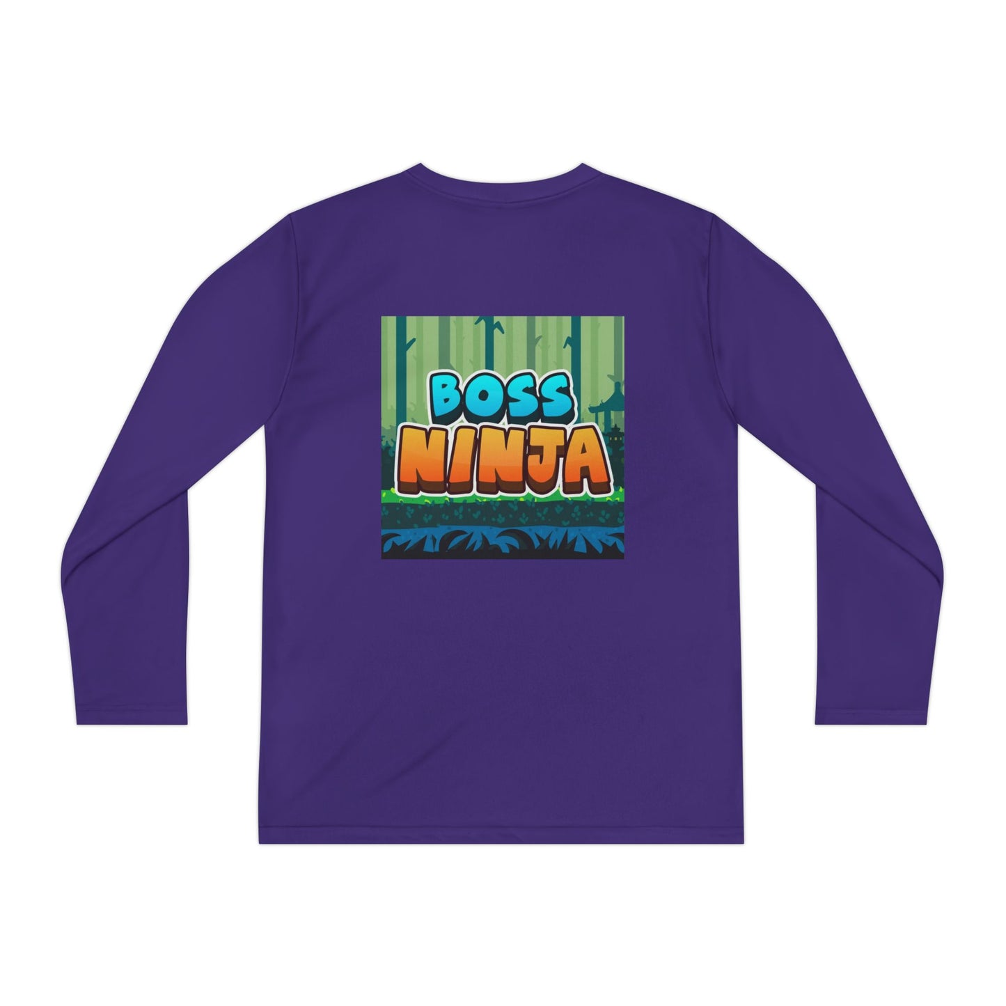 Youth Long Sleeve Boss Ninja Tee, Fun Graphic Shirt for Kids, Perfect for Birthdays, Playdates, School, and Ninja-Themed Parties