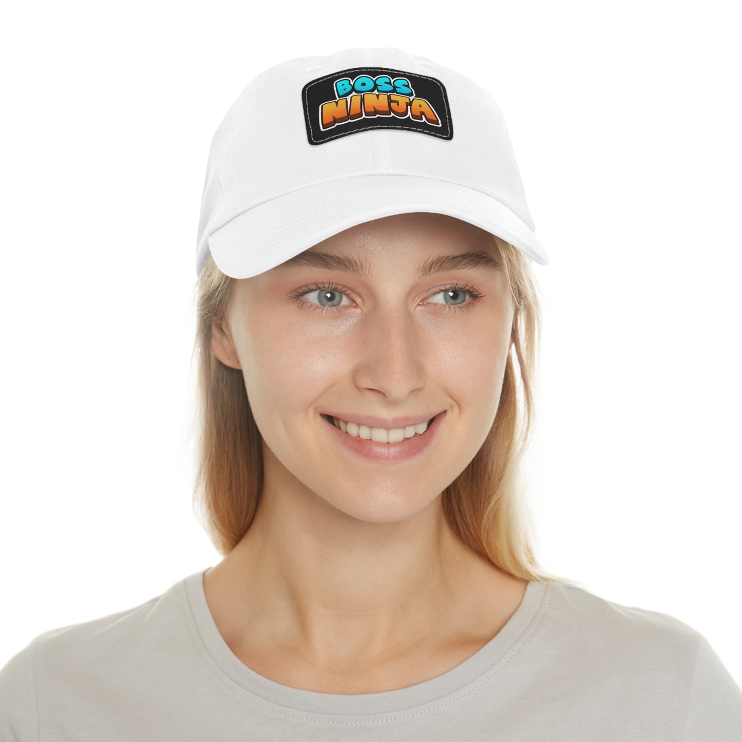 Boss Ninja Dad Hat, Leather Patch Cap for Dads, Casual Summer Hat, Great for Father's Day Gifts, Trendy Dad Apparel, Gift for Ninja Lovers