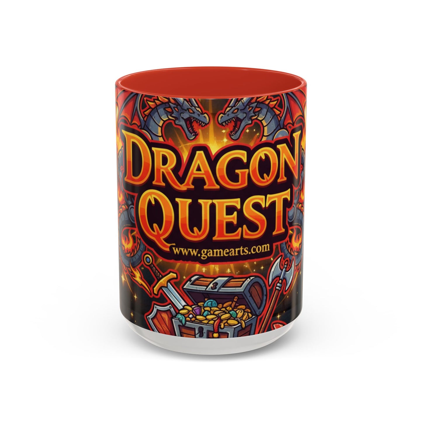 Dragon Quest Accent Coffee Mug, Gaming Mug, Geeky Gift, Fantasy Coffee Cup, Dragon Themed Drinkware, Unique Gamer Present