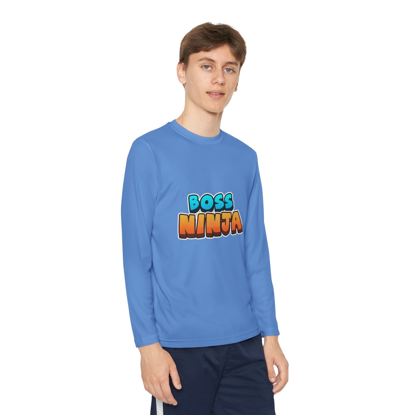 Youth Long Sleeve Boss Ninja Tee, Fun Graphic Shirt for Kids, Perfect for Birthdays, Playdates, School, and Ninja-Themed Parties