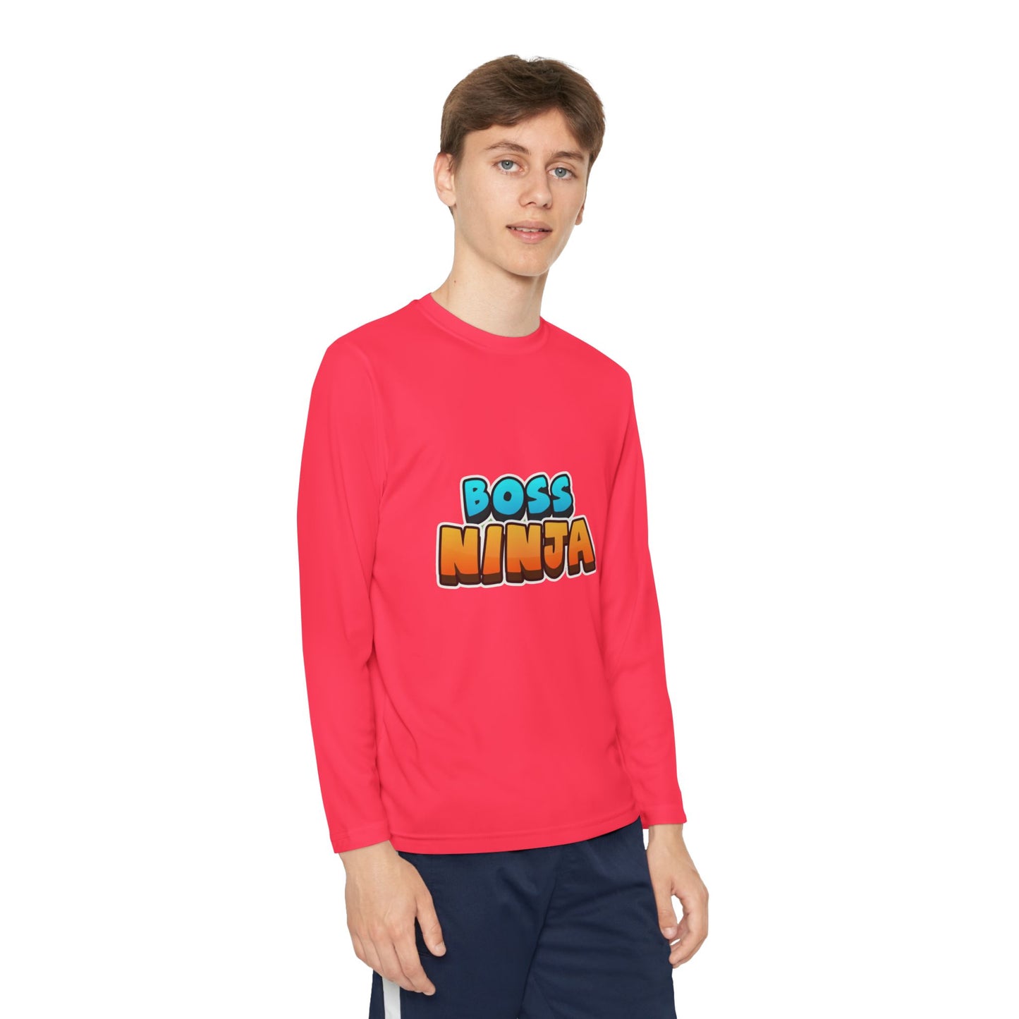 Youth Long Sleeve Boss Ninja Tee, Fun Graphic Shirt for Kids, Perfect for Birthdays, Playdates, School, and Ninja-Themed Parties