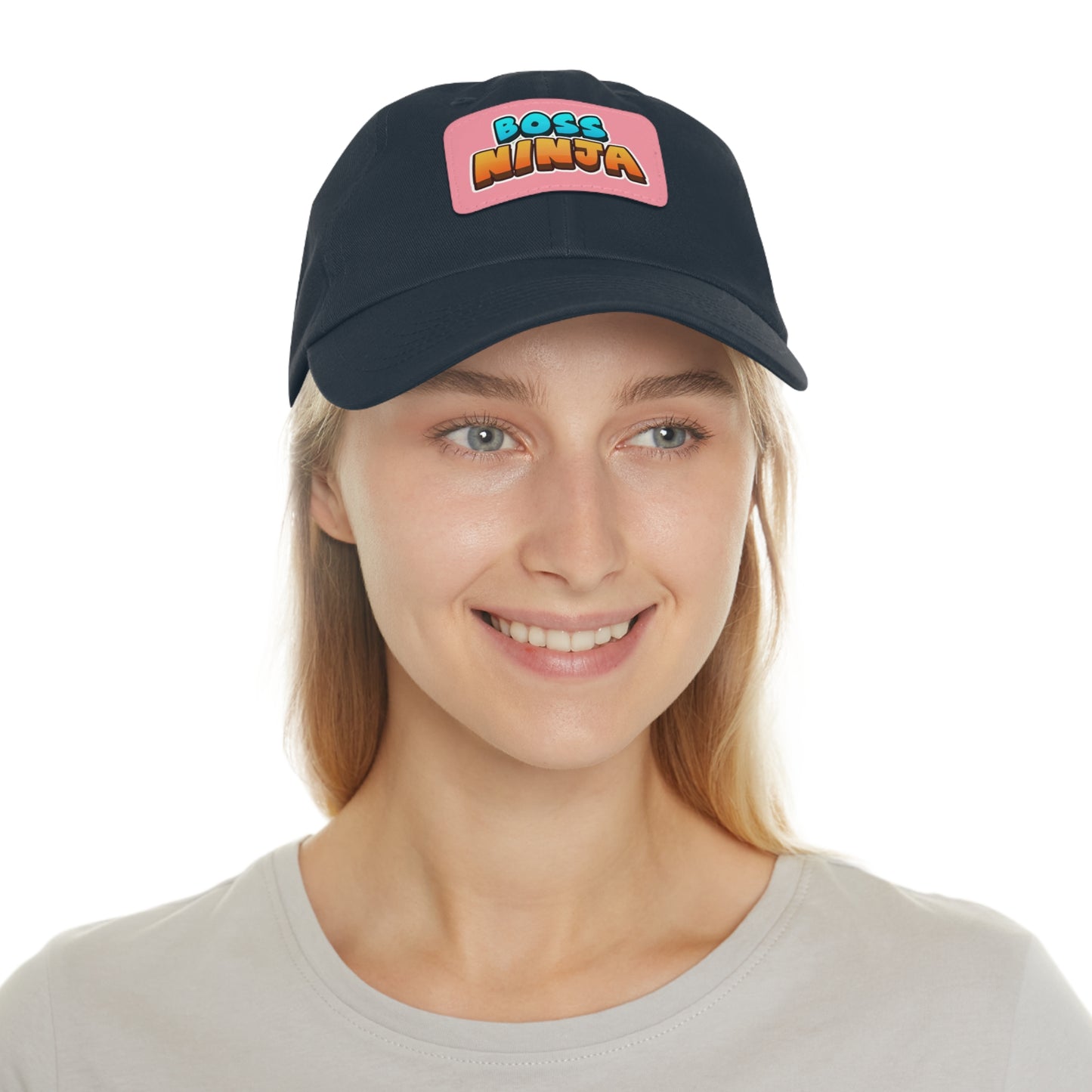 Boss Ninja Dad Hat, Leather Patch Cap for Dads, Casual Summer Hat, Great for Father's Day Gifts, Trendy Dad Apparel, Gift for Ninja Lovers