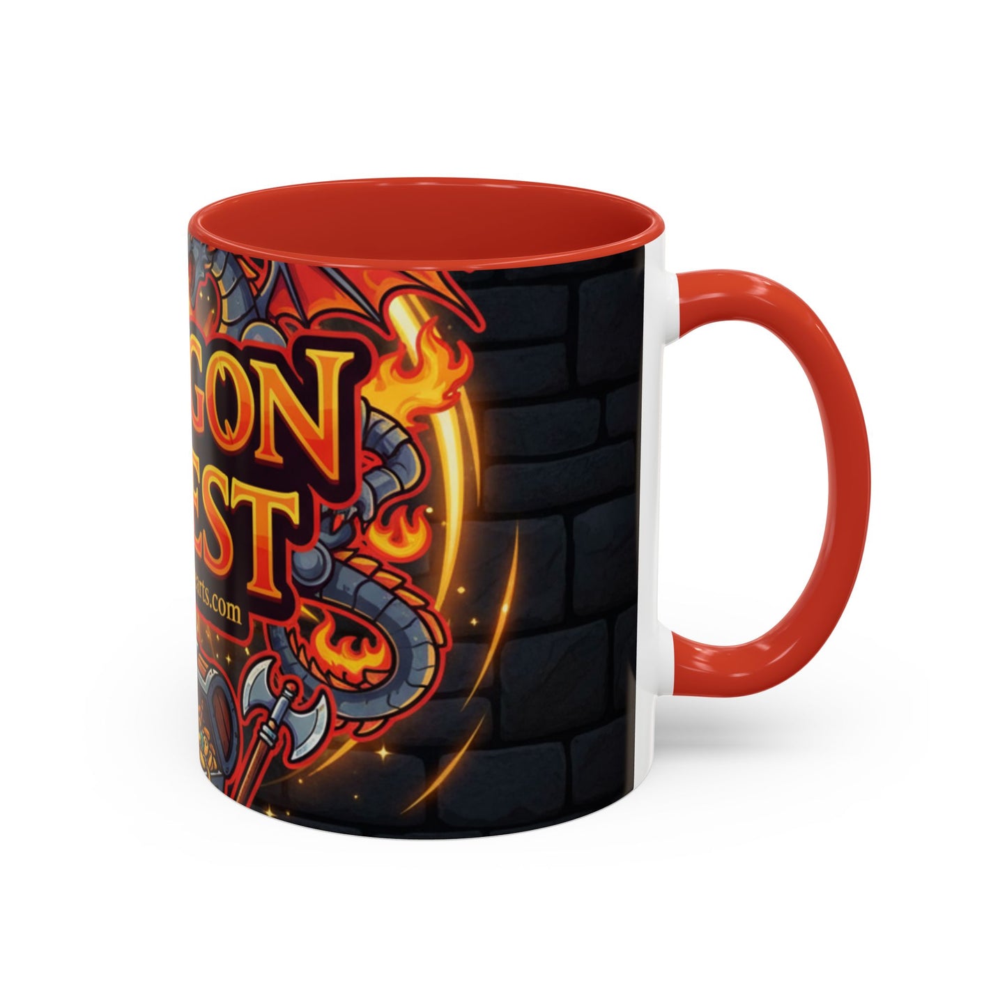 Dragon Quest Accent Coffee Mug, Gaming Mug, Geeky Gift, Fantasy Coffee Cup, Dragon Themed Drinkware, Unique Gamer Present