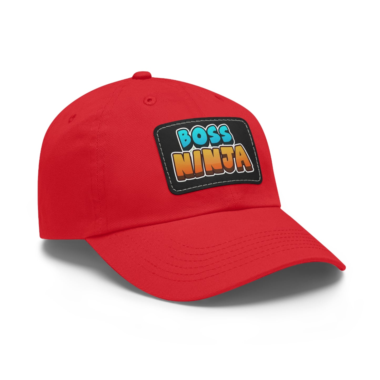 Boss Ninja Dad Hat, Leather Patch Cap for Dads, Casual Summer Hat, Great for Father's Day Gifts, Trendy Dad Apparel, Gift for Ninja Lovers
