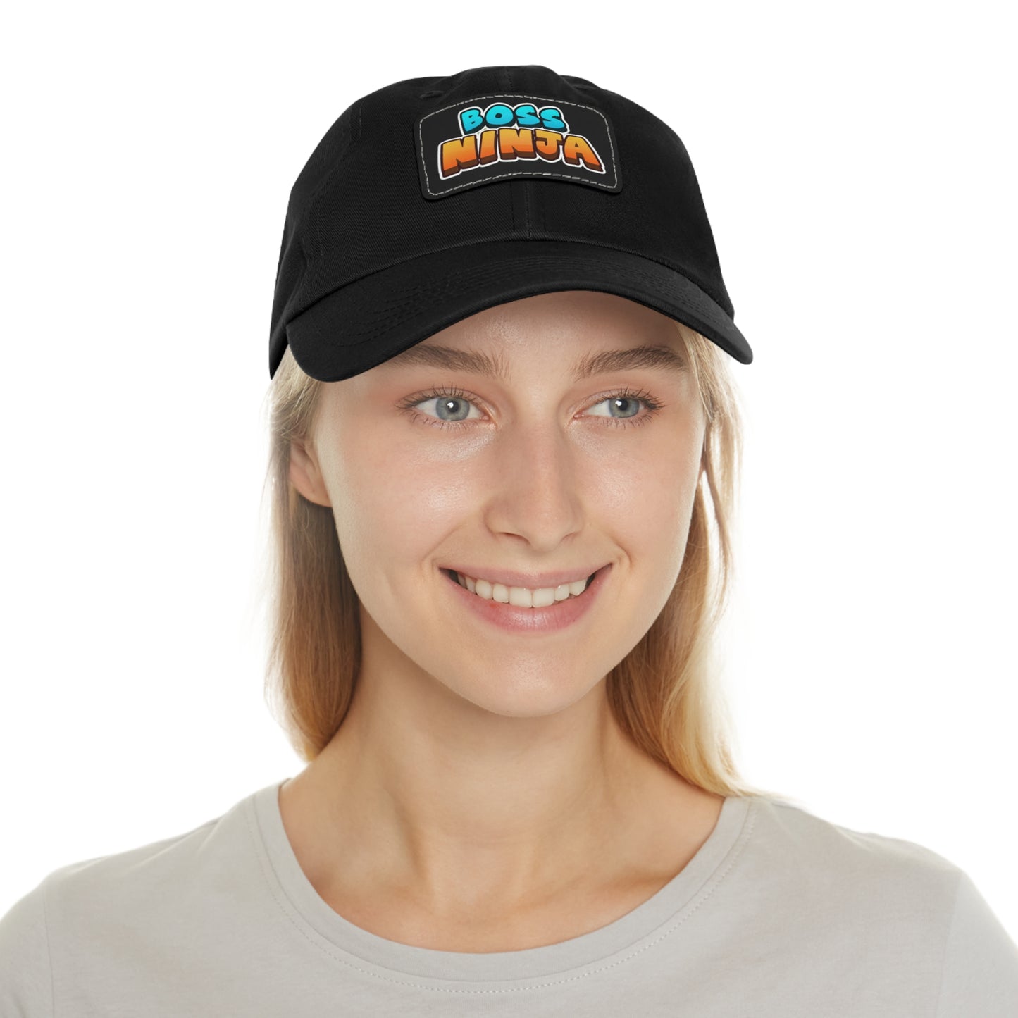 Boss Ninja Dad Hat, Leather Patch Cap for Dads, Casual Summer Hat, Great for Father's Day Gifts, Trendy Dad Apparel, Gift for Ninja Lovers