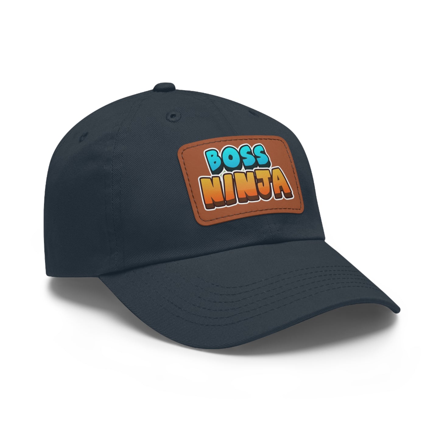 Boss Ninja Dad Hat, Leather Patch Cap for Dads, Casual Summer Hat, Great for Father's Day Gifts, Trendy Dad Apparel, Gift for Ninja Lovers