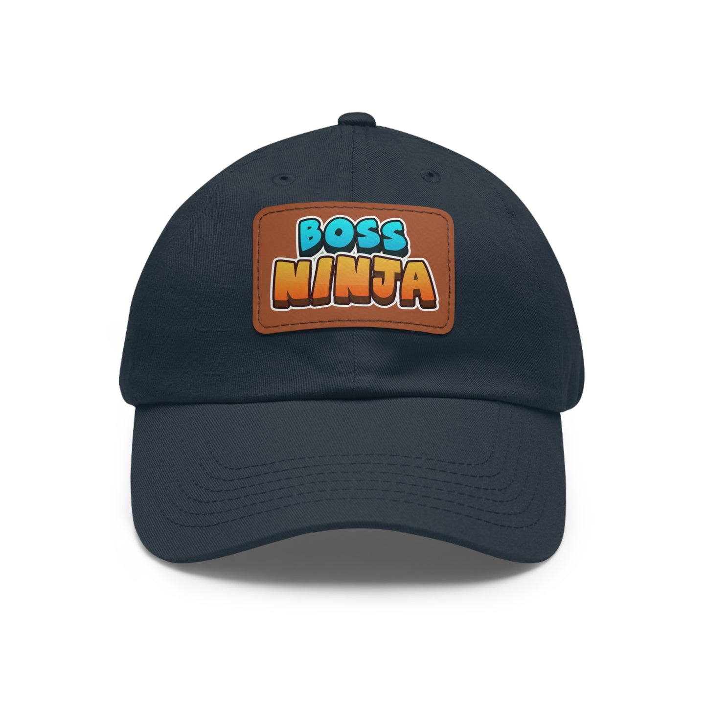 Boss Ninja Dad Hat, Leather Patch Cap for Dads, Casual Summer Hat, Great for Father's Day Gifts, Trendy Dad Apparel, Gift for Ninja Lovers