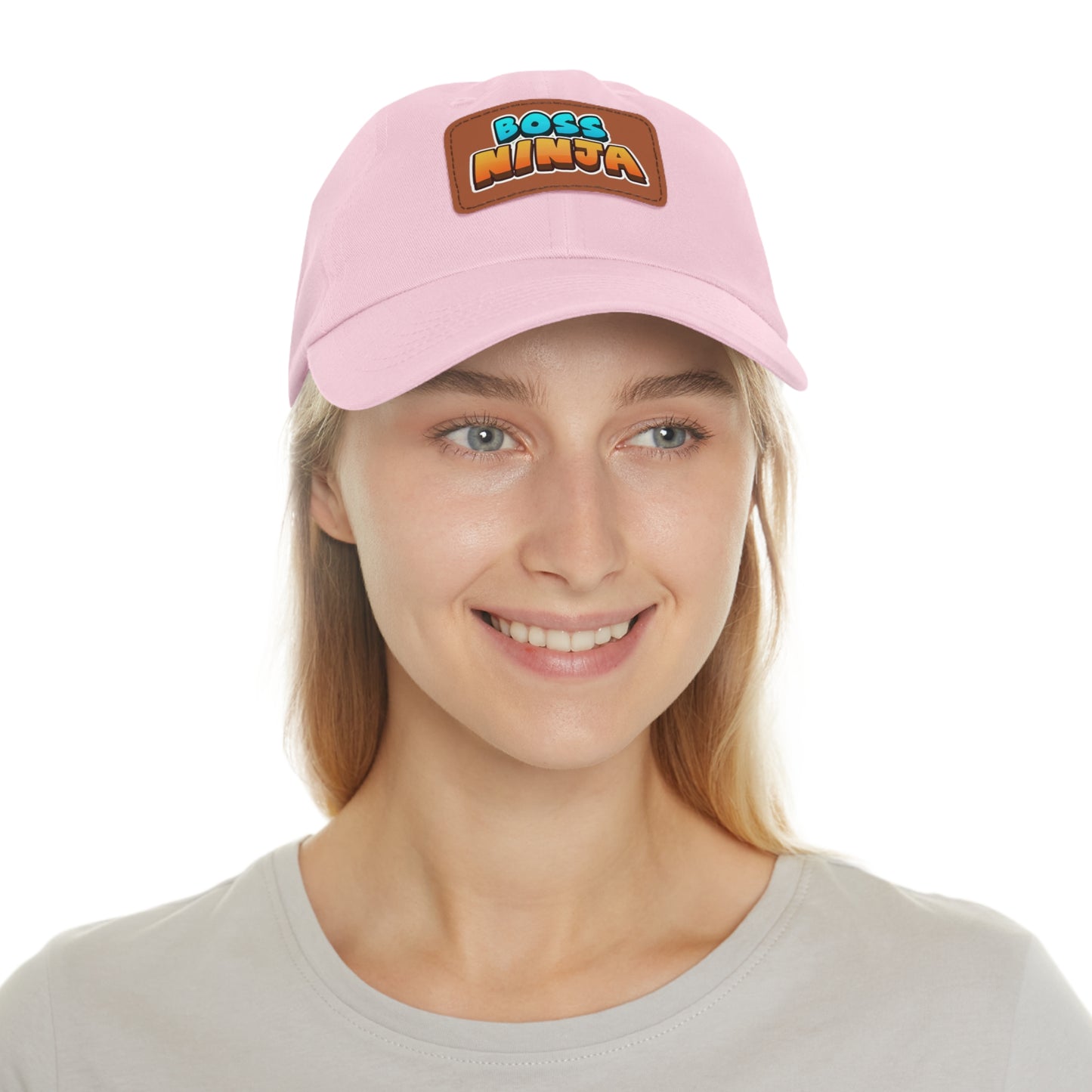 Boss Ninja Dad Hat, Leather Patch Cap for Dads, Casual Summer Hat, Great for Father's Day Gifts, Trendy Dad Apparel, Gift for Ninja Lovers