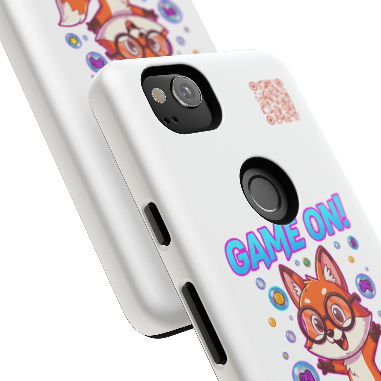 Game On Mobile Case - Cute Fox Design, Gamer Accessories, Phone Cover, Gift for Gamers, Level Up Style