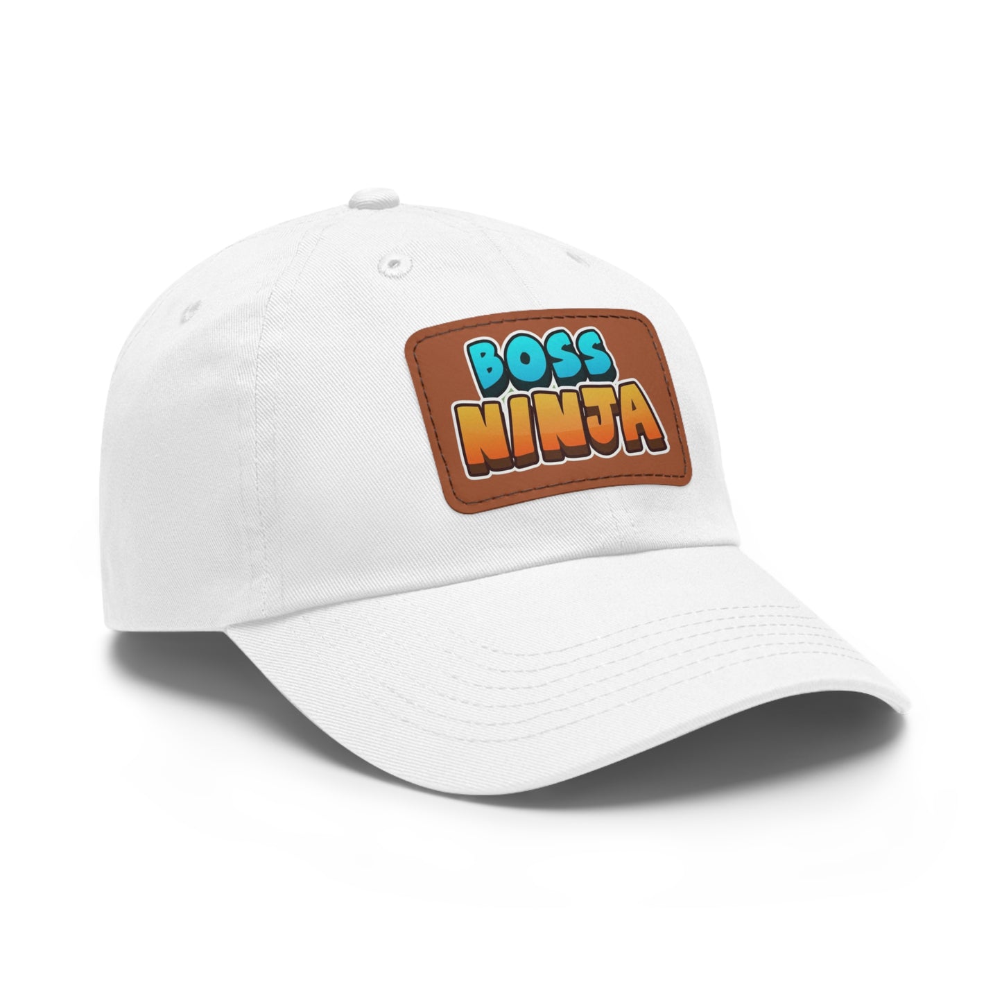 Boss Ninja Dad Hat, Leather Patch Cap for Dads, Casual Summer Hat, Great for Father's Day Gifts, Trendy Dad Apparel, Gift for Ninja Lovers