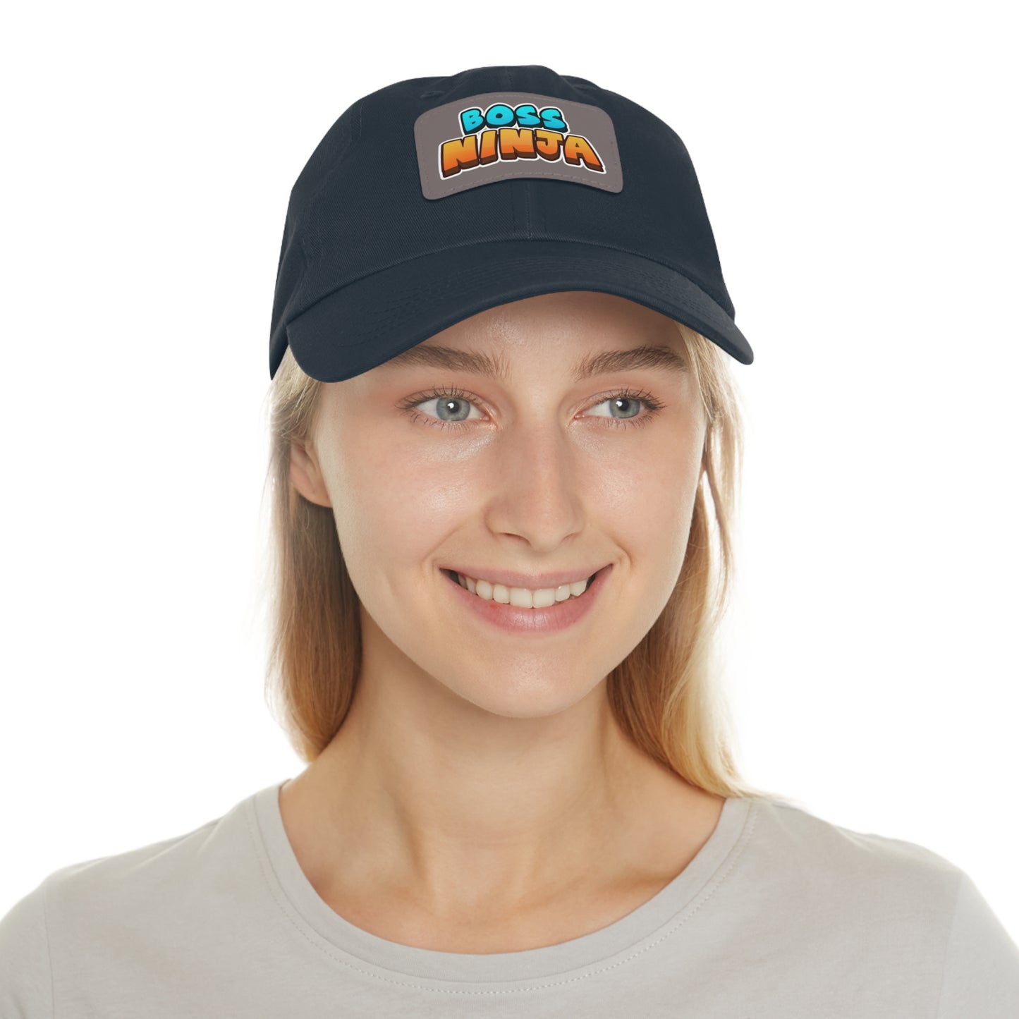 Boss Ninja Dad Hat, Leather Patch Cap for Dads, Casual Summer Hat, Great for Father's Day Gifts, Trendy Dad Apparel, Gift for Ninja Lovers