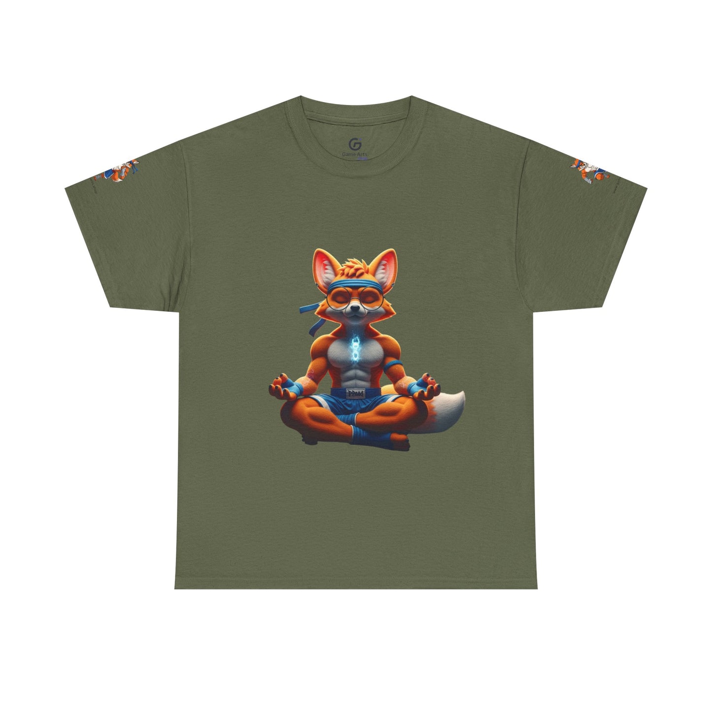 Bubble Fox: Strength & Chill Tee- Relaxation Shirt, Yoga Apparel, Gift for Fox Lovers, Casual Wear, Mindfulness Tee
