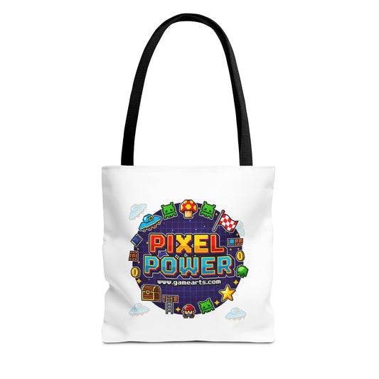 Gaming Tote Bag - Pixel Power Design, Gamer Gift, Eco-Friendly Shopping, Stylish Carryall, Fun Everyday Use