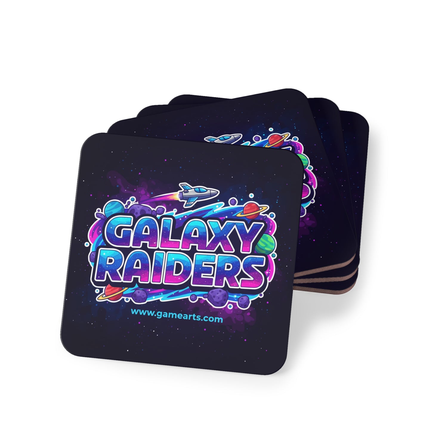 Galaxy Raiders Coasters - Gaming Accessories, Unique Party Favors, Home Decor, Geek Gifts, Table Protection
