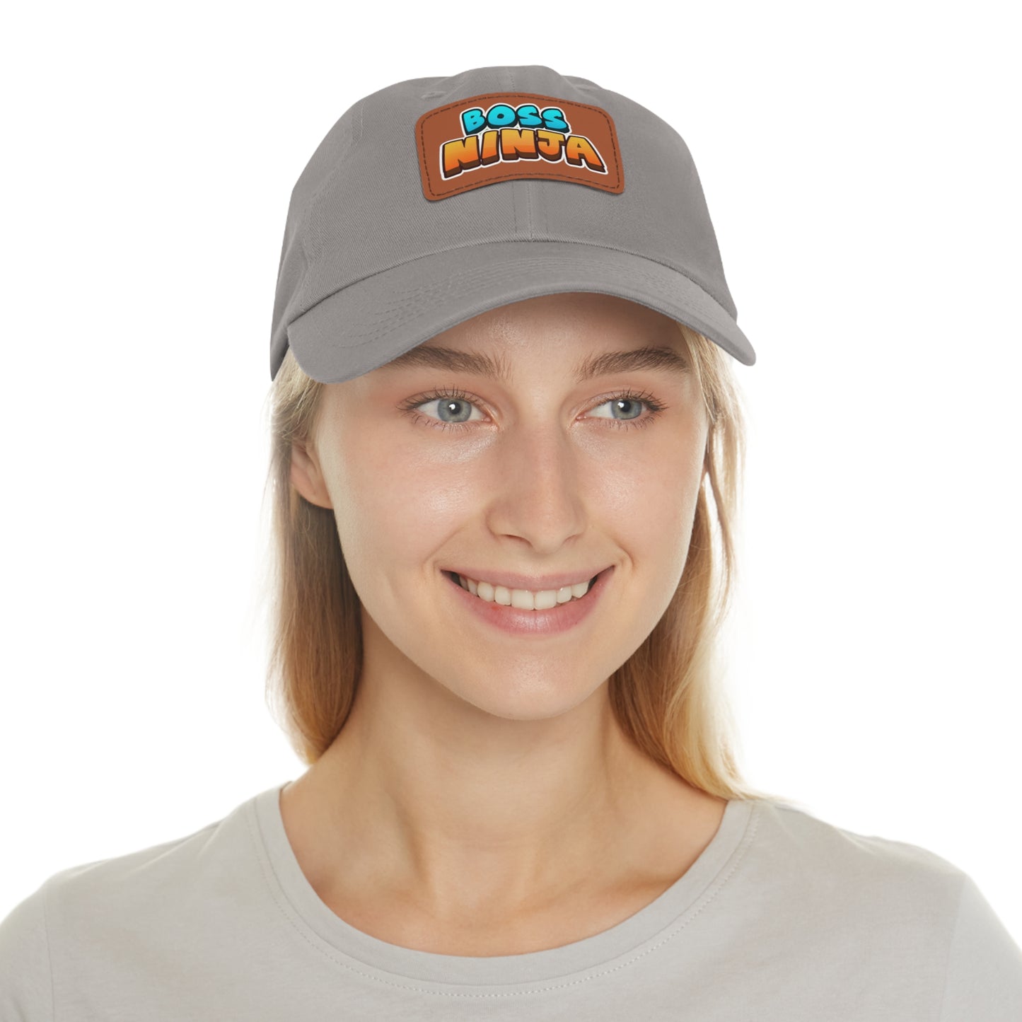 Boss Ninja Dad Hat, Leather Patch Cap for Dads, Casual Summer Hat, Great for Father's Day Gifts, Trendy Dad Apparel, Gift for Ninja Lovers