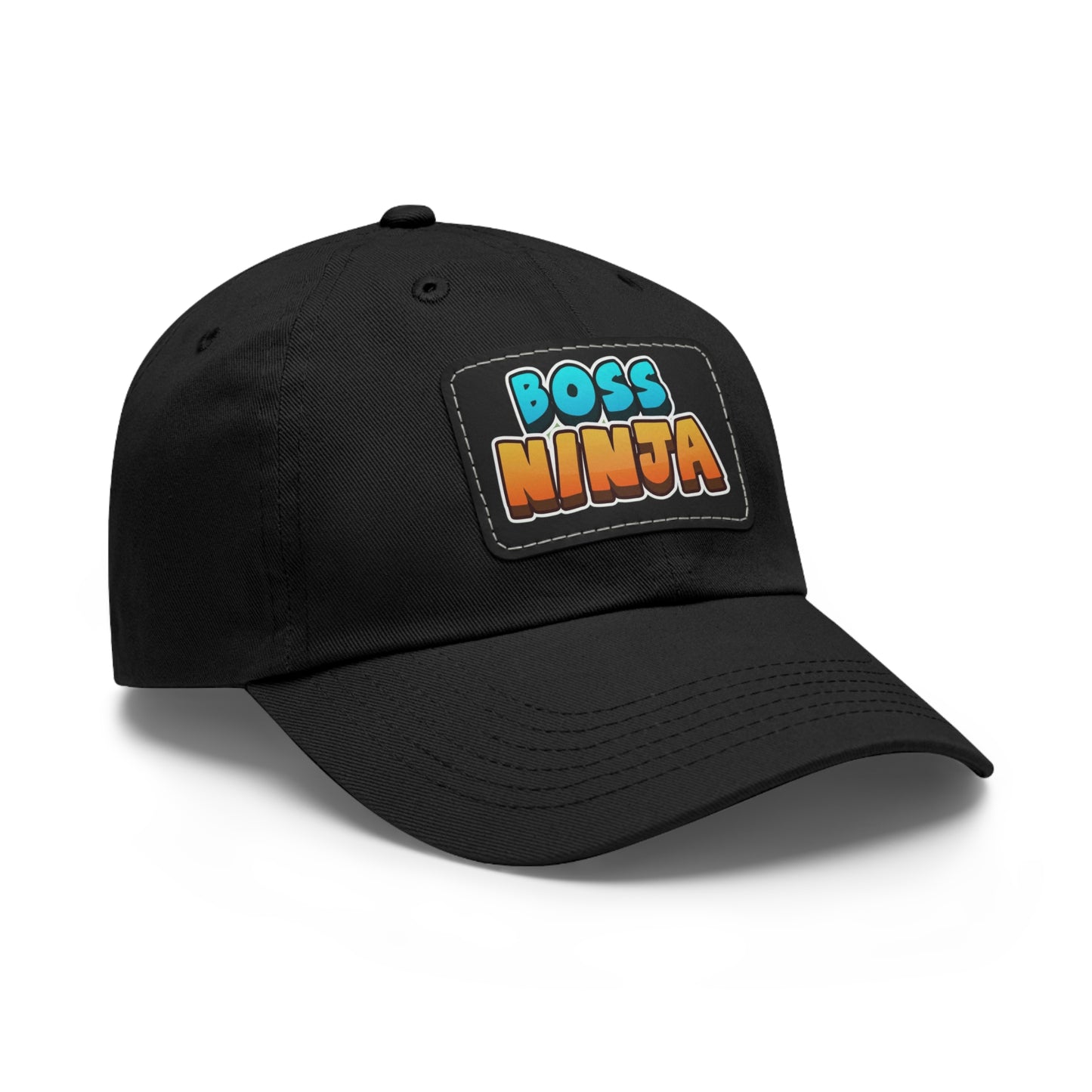 Boss Ninja Dad Hat, Leather Patch Cap for Dads, Casual Summer Hat, Great for Father's Day Gifts, Trendy Dad Apparel, Gift for Ninja Lovers