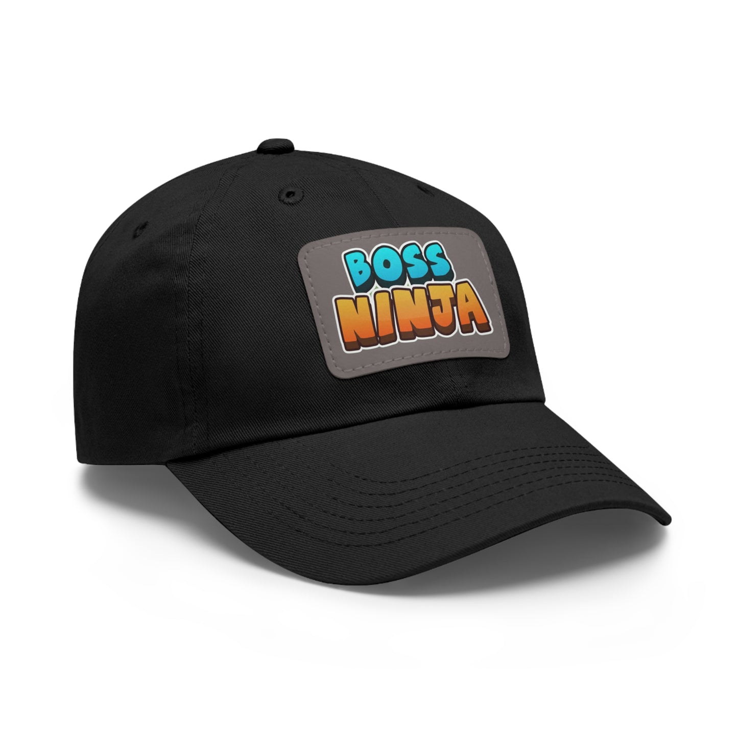 Boss Ninja Dad Hat, Leather Patch Cap for Dads, Casual Summer Hat, Great for Father's Day Gifts, Trendy Dad Apparel, Gift for Ninja Lovers