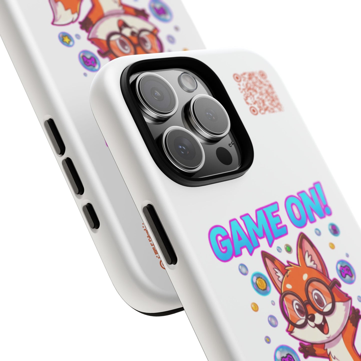 Game On Mobile Case - Cute Fox Design, Gamer Accessories, Phone Cover, Gift for Gamers, Level Up Style