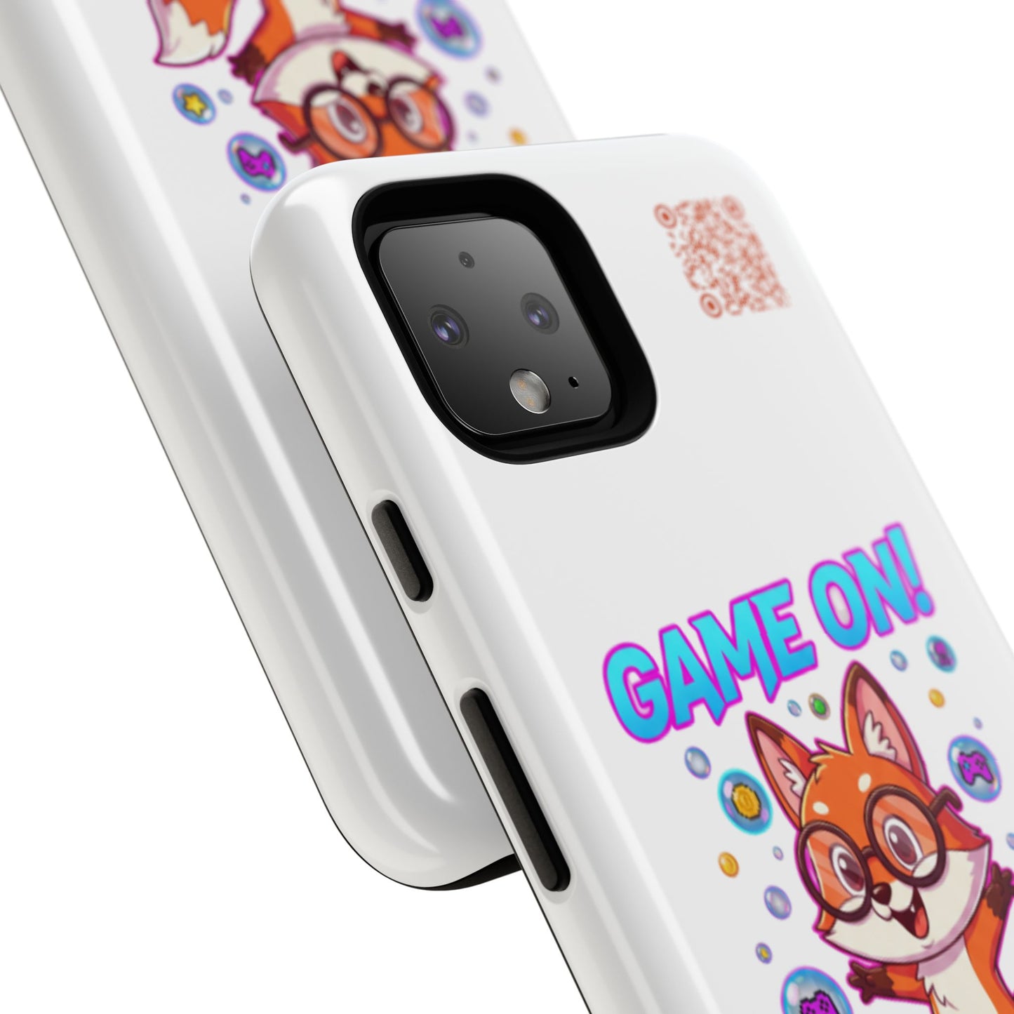 Game On Mobile Case - Cute Fox Design, Gamer Accessories, Phone Cover, Gift for Gamers, Level Up Style