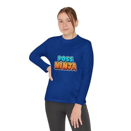 Youth Long Sleeve Boss Ninja Tee, Fun Graphic Shirt for Kids, Perfect for Birthdays, Playdates, School, and Ninja-Themed Parties