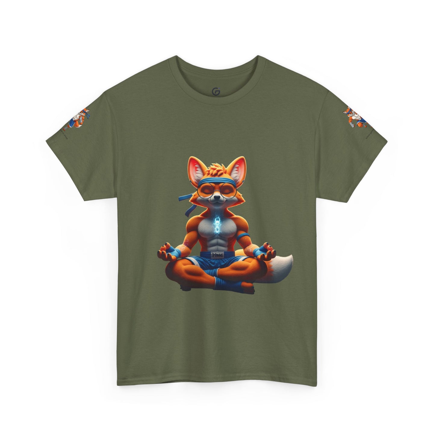 Bubble Fox: Strength & Chill Tee- Relaxation Shirt, Yoga Apparel, Gift for Fox Lovers, Casual Wear, Mindfulness Tee