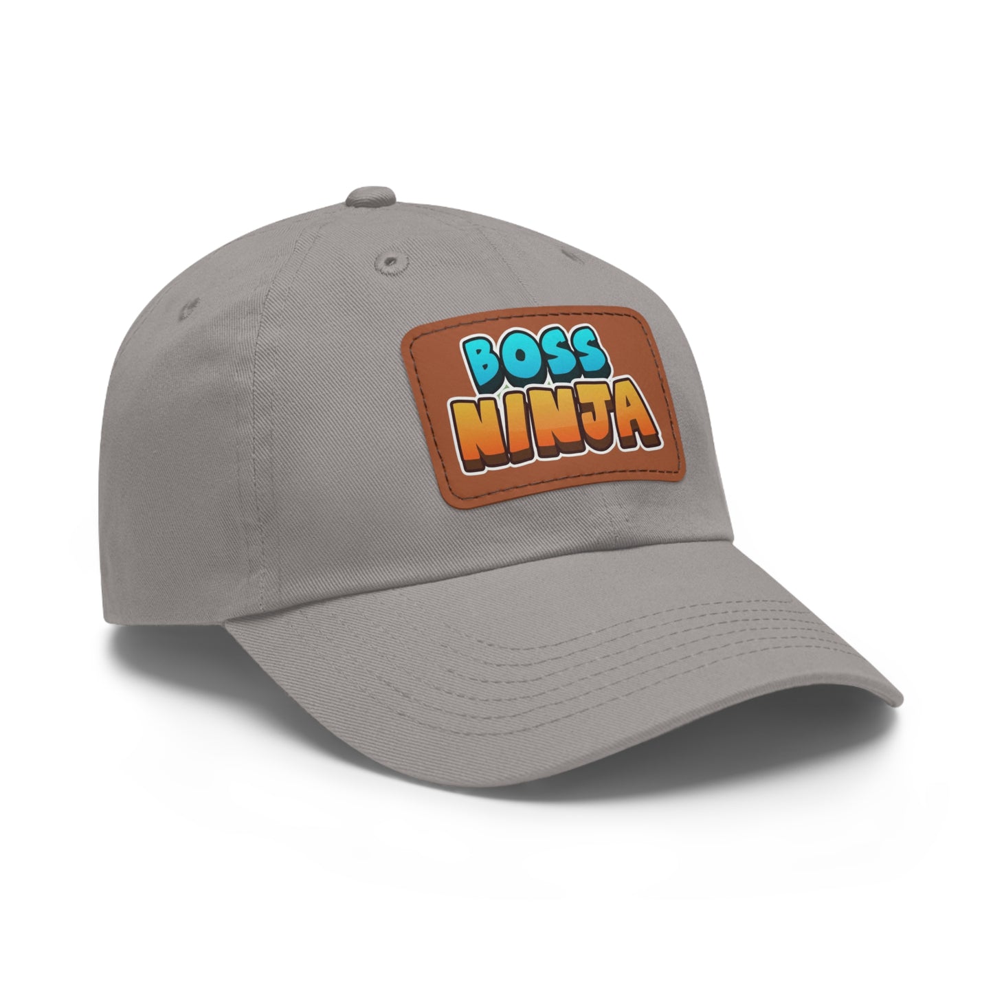 Boss Ninja Dad Hat, Leather Patch Cap for Dads, Casual Summer Hat, Great for Father's Day Gifts, Trendy Dad Apparel, Gift for Ninja Lovers