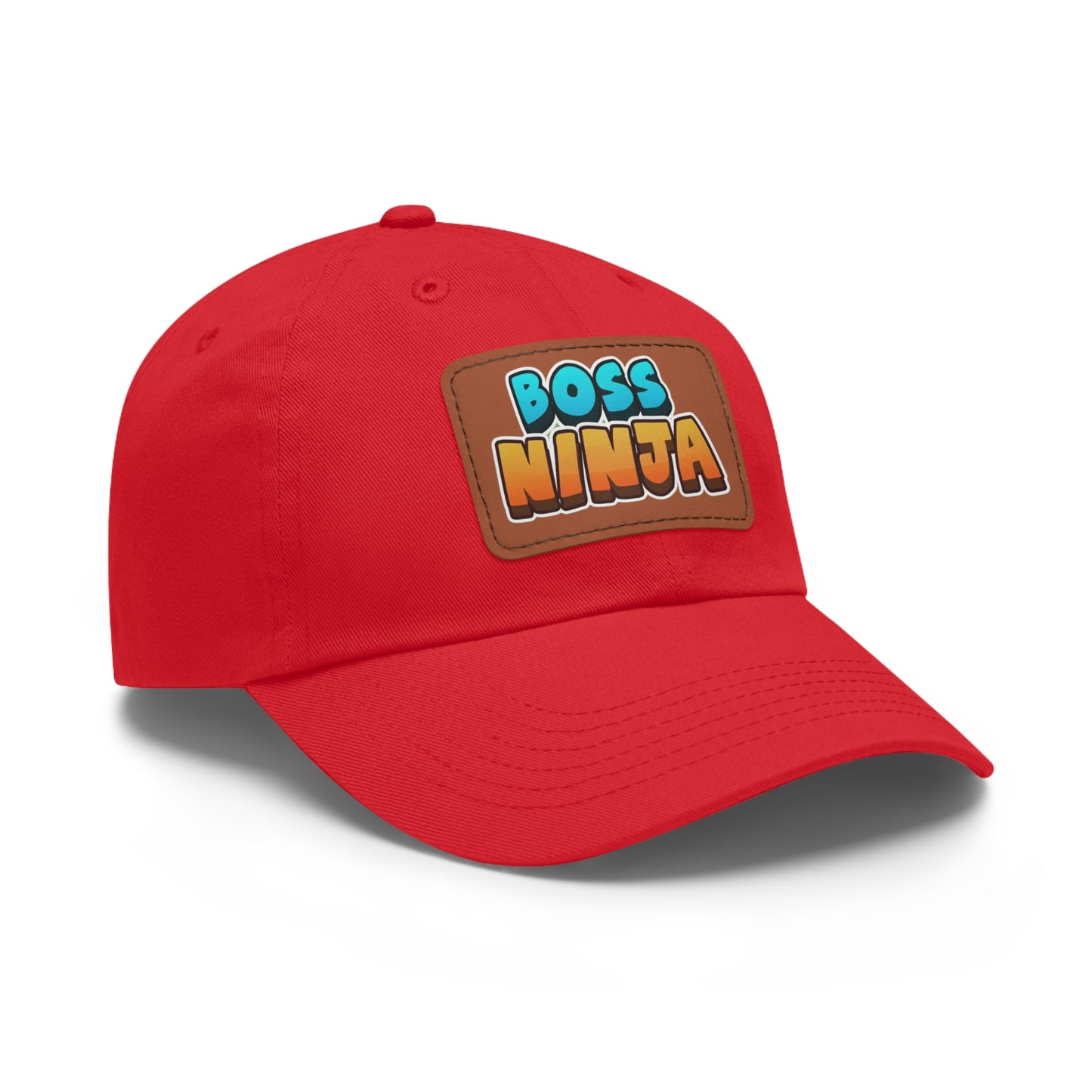 Boss Ninja Dad Hat, Leather Patch Cap for Dads, Casual Summer Hat, Great for Father's Day Gifts, Trendy Dad Apparel, Gift for Ninja Lovers