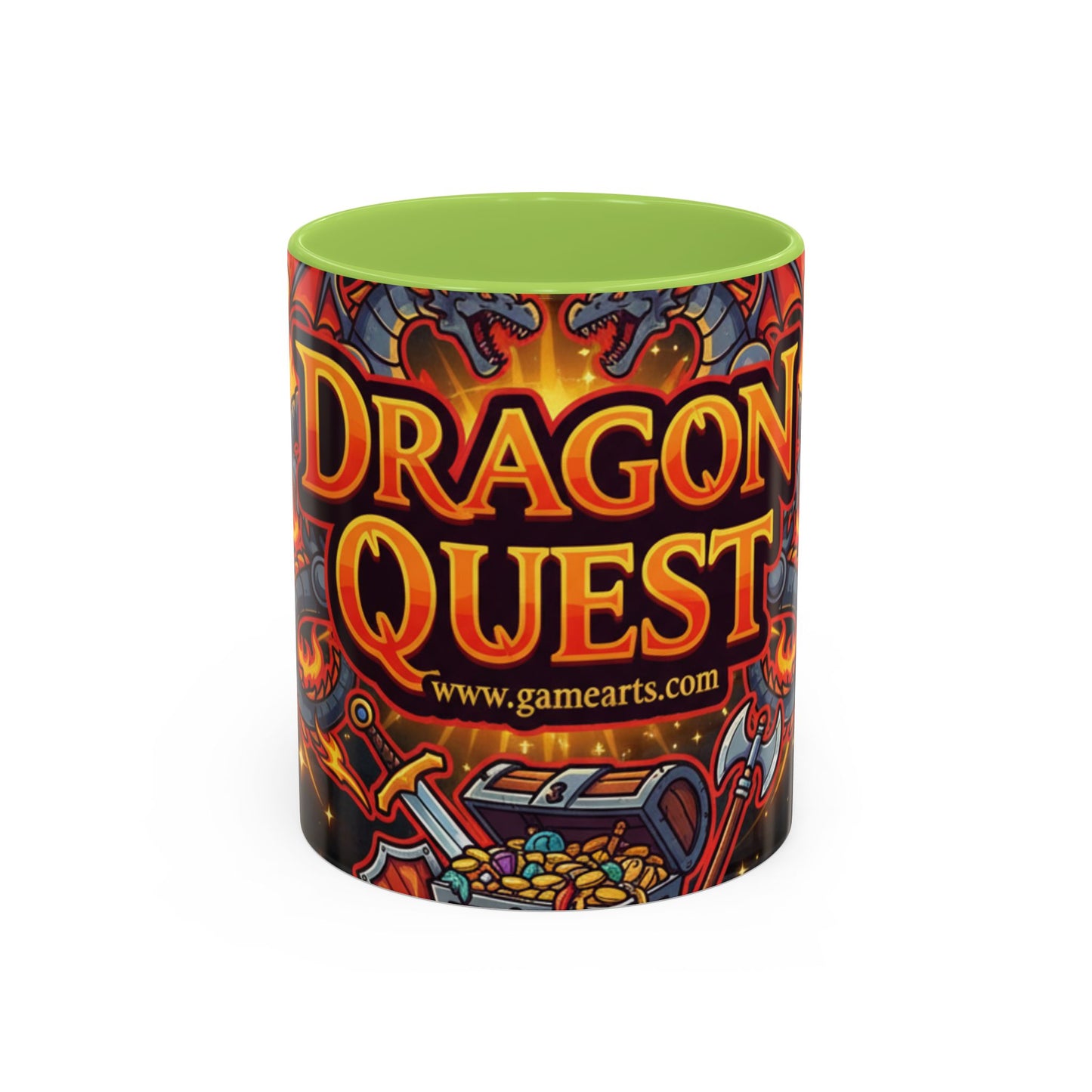 Dragon Quest Accent Coffee Mug, Gaming Mug, Geeky Gift, Fantasy Coffee Cup, Dragon Themed Drinkware, Unique Gamer Present