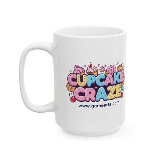 Cupcake Craze Ceramic Mug - Fun Coffee Cup, Gift for Bakers, Kitchen Decor, Birthday Party Essential, Sweet Treat Lover