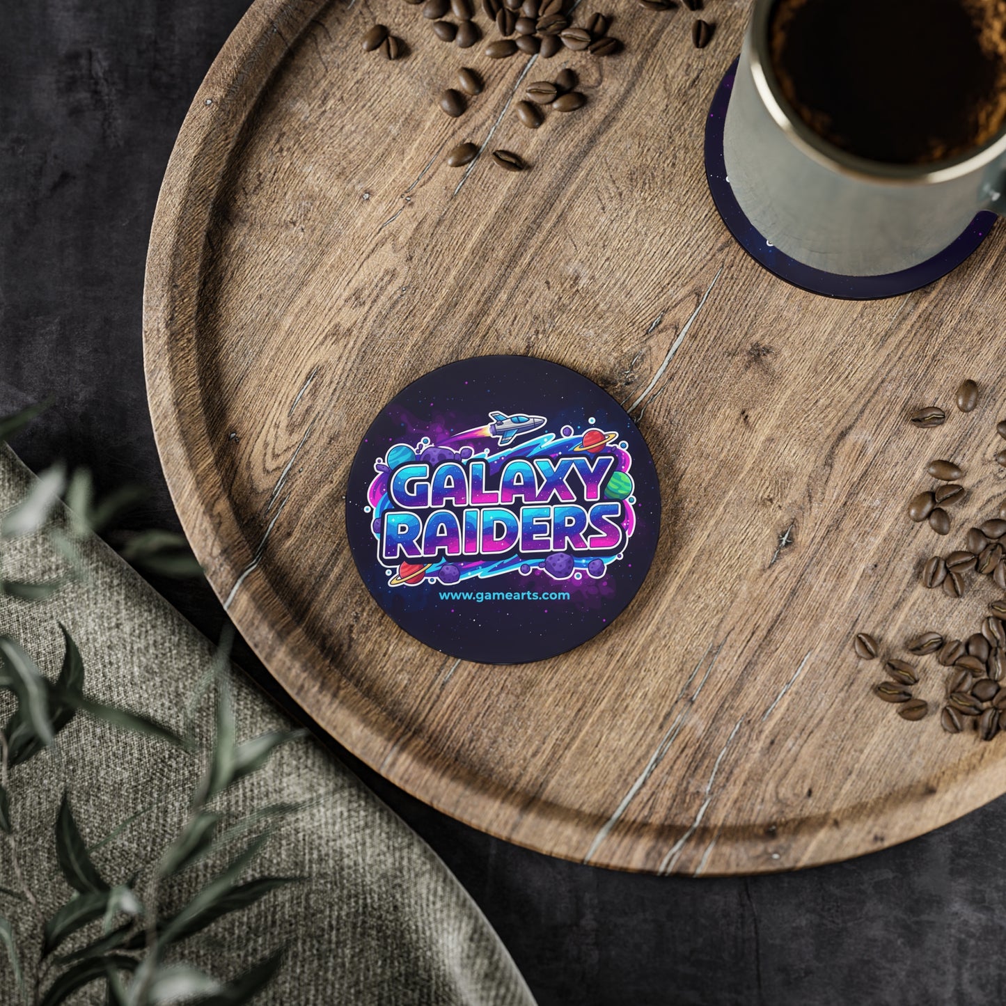 Galaxy Raiders Coasters - Gaming Accessories, Unique Party Favors, Home Decor, Geek Gifts, Table Protection