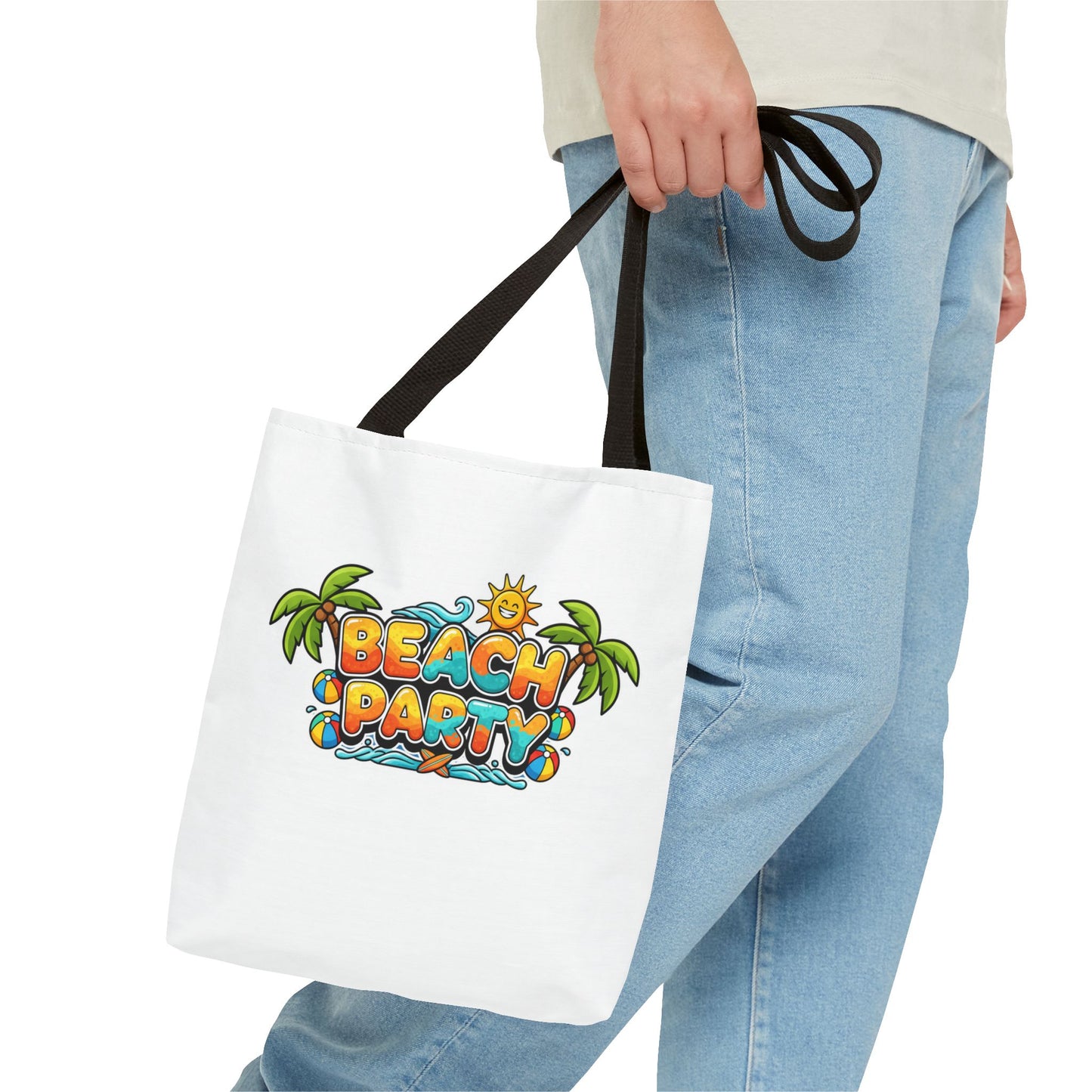 Beach Party Tote Bag, Summer Fun Shopper, Travel, Gifts for Beach Lovers, Beach Bag, Festival Tote