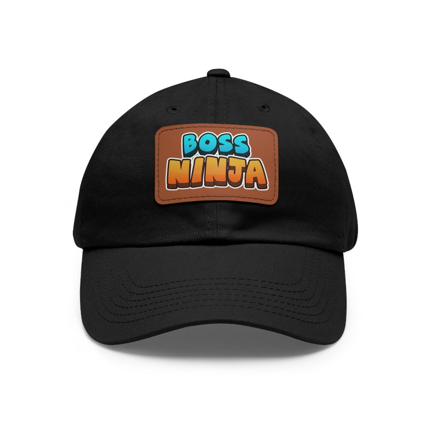 Boss Ninja Dad Hat, Leather Patch Cap for Dads, Casual Summer Hat, Great for Father's Day Gifts, Trendy Dad Apparel, Gift for Ninja Lovers