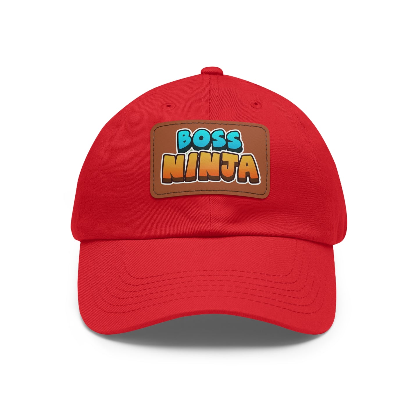Boss Ninja Dad Hat, Leather Patch Cap for Dads, Casual Summer Hat, Great for Father's Day Gifts, Trendy Dad Apparel, Gift for Ninja Lovers