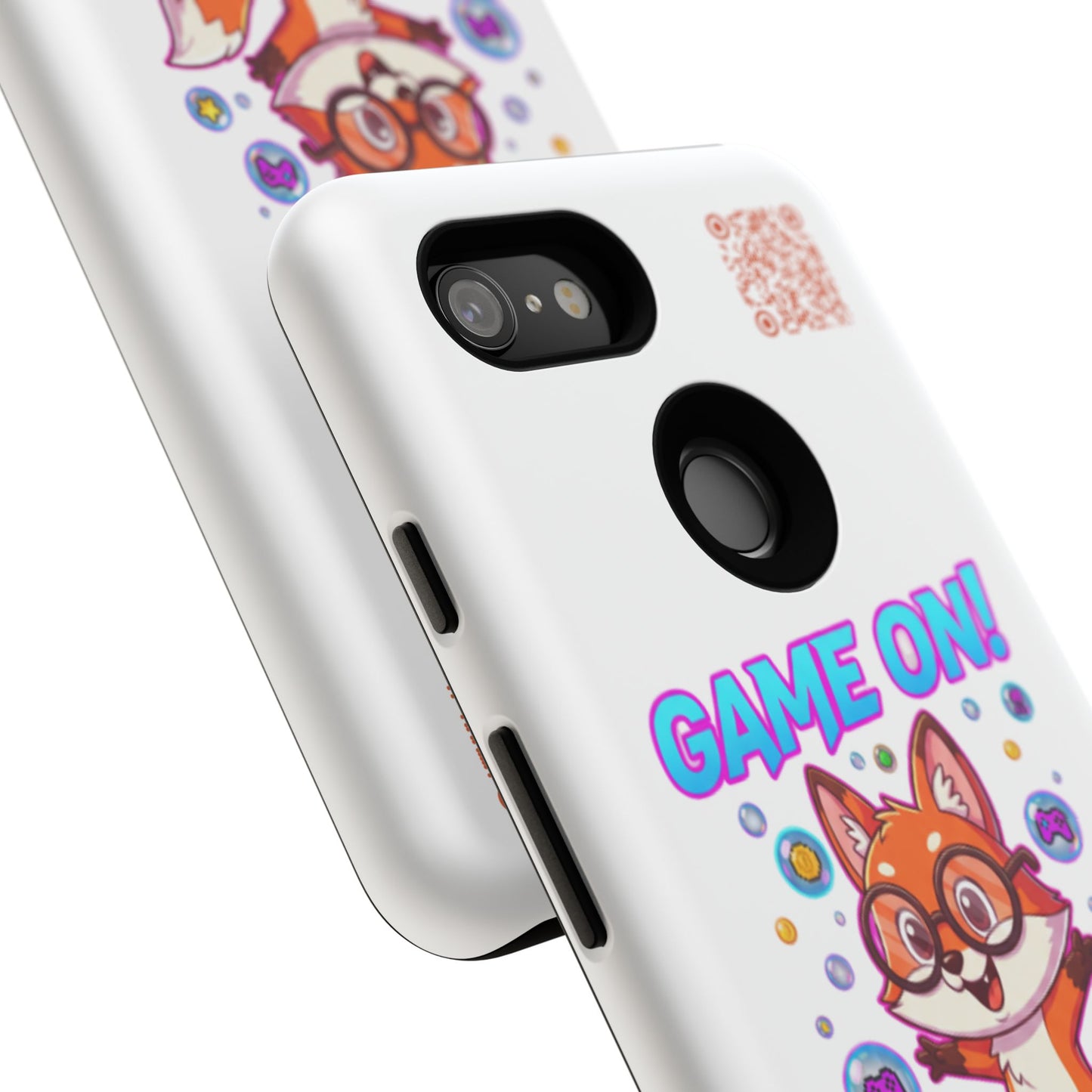 Game On Mobile Case - Cute Fox Design, Gamer Accessories, Phone Cover, Gift for Gamers, Level Up Style