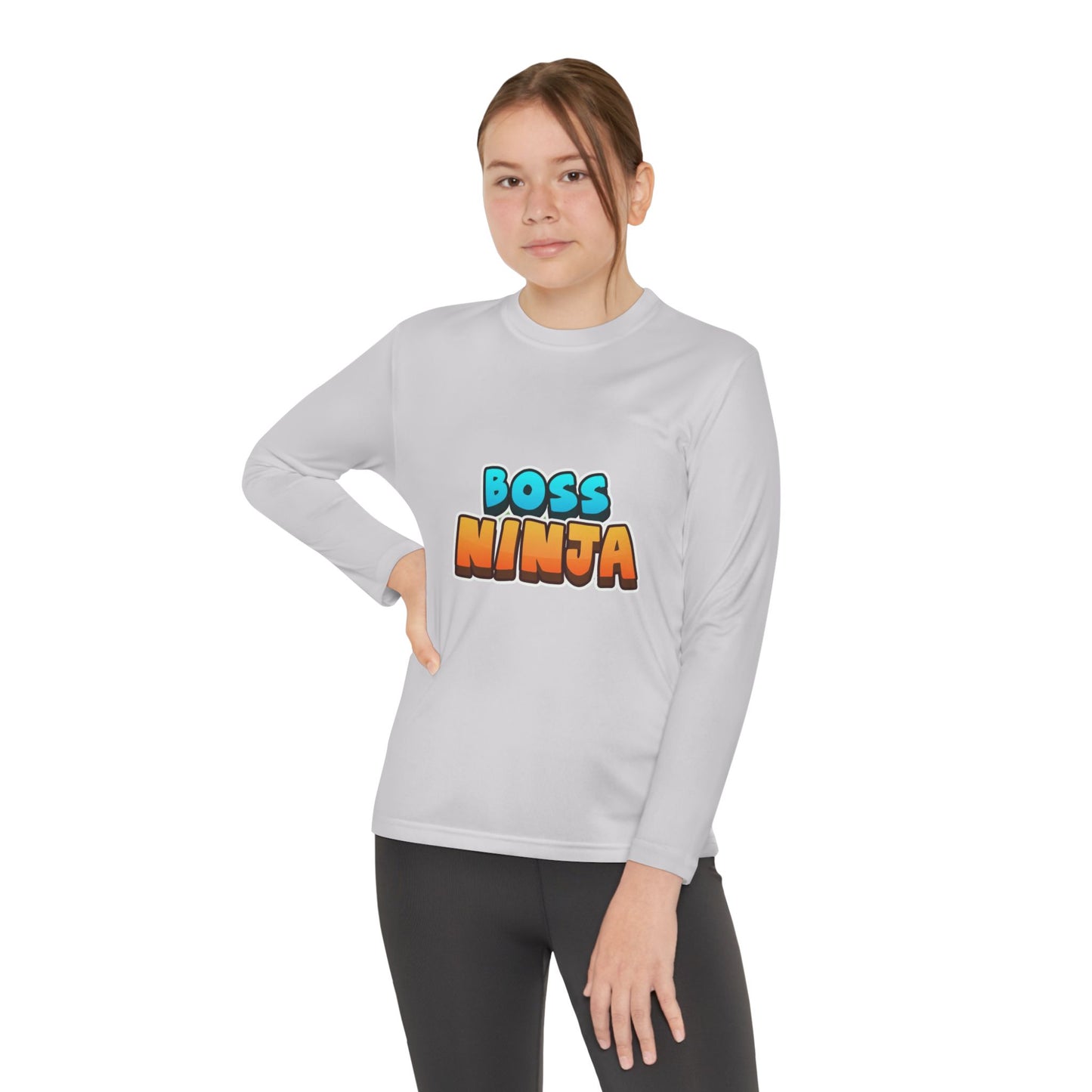 Youth Long Sleeve Boss Ninja Tee, Fun Graphic Shirt for Kids, Perfect for Birthdays, Playdates, School, and Ninja-Themed Parties