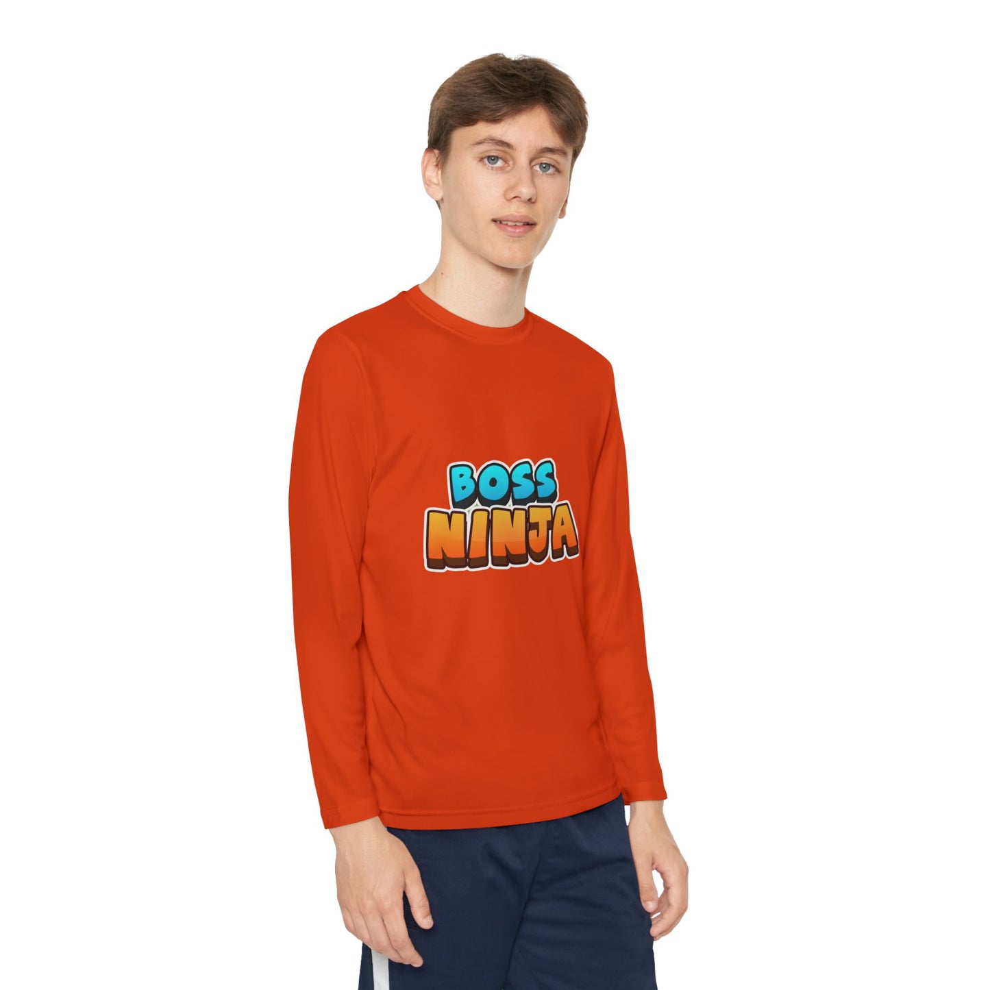 Youth Long Sleeve Boss Ninja Tee, Fun Graphic Shirt for Kids, Perfect for Birthdays, Playdates, School, and Ninja-Themed Parties