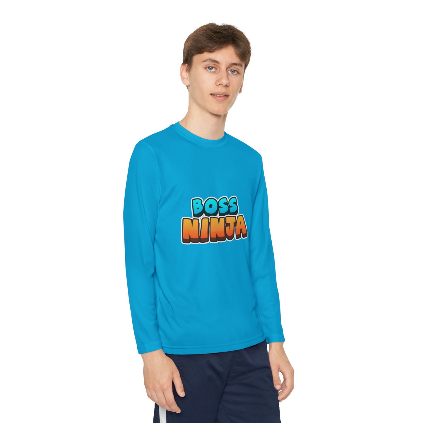 Youth Long Sleeve Boss Ninja Tee, Fun Graphic Shirt for Kids, Perfect for Birthdays, Playdates, School, and Ninja-Themed Parties