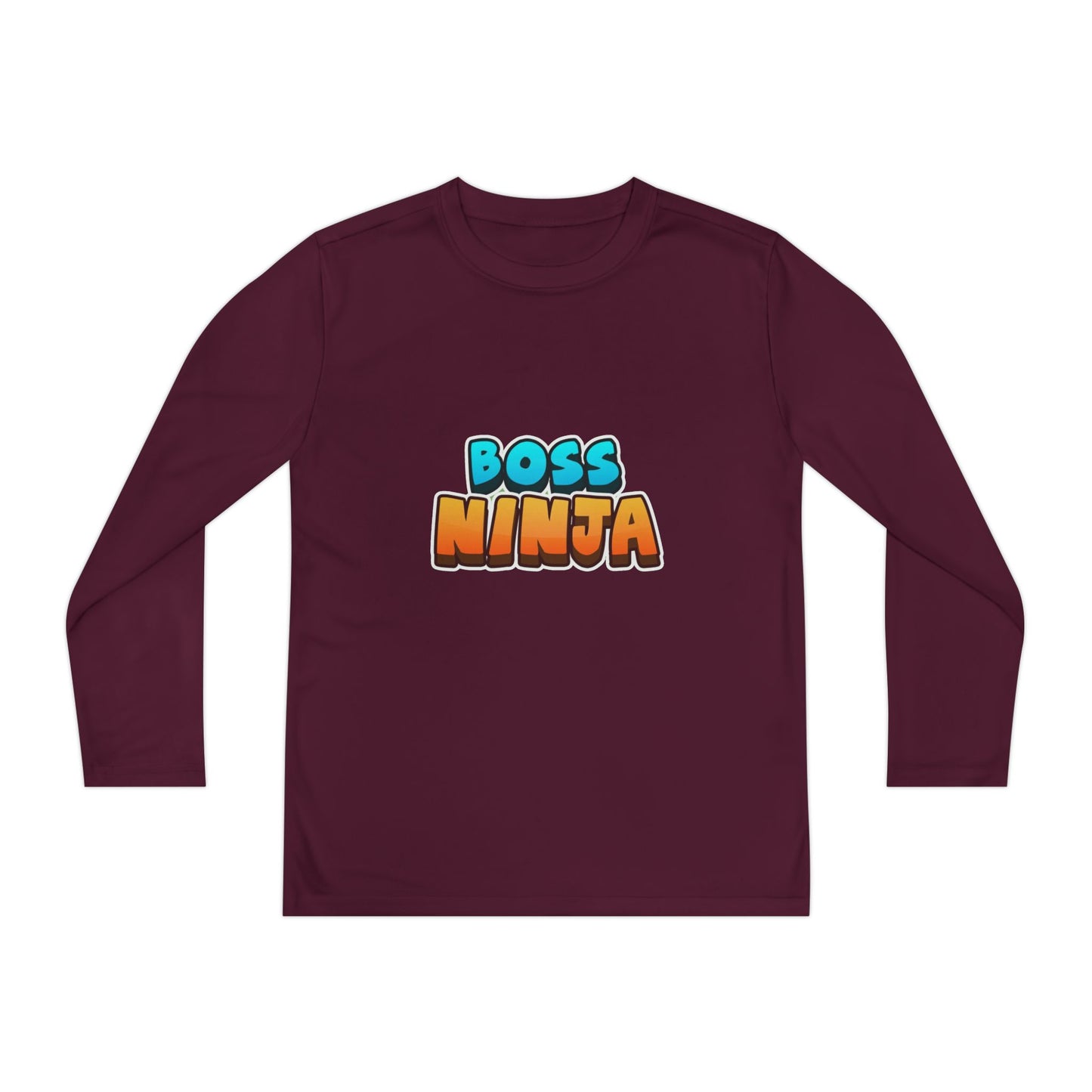 Youth Long Sleeve Boss Ninja Tee, Fun Graphic Shirt for Kids, Perfect for Birthdays, Playdates, School, and Ninja-Themed Parties