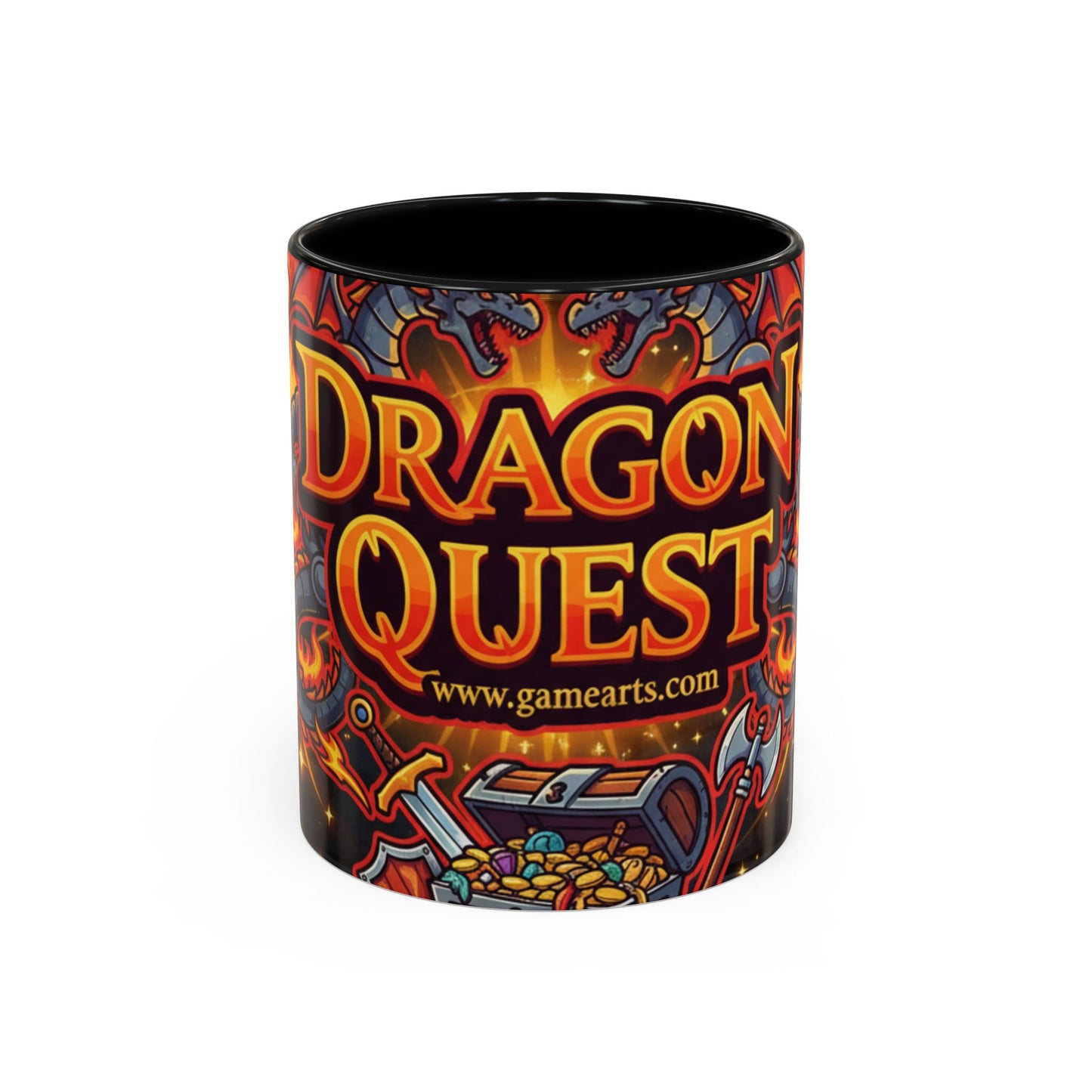 Dragon Quest Accent Coffee Mug, Gaming Mug, Geeky Gift, Fantasy Coffee Cup, Dragon Themed Drinkware, Unique Gamer Present