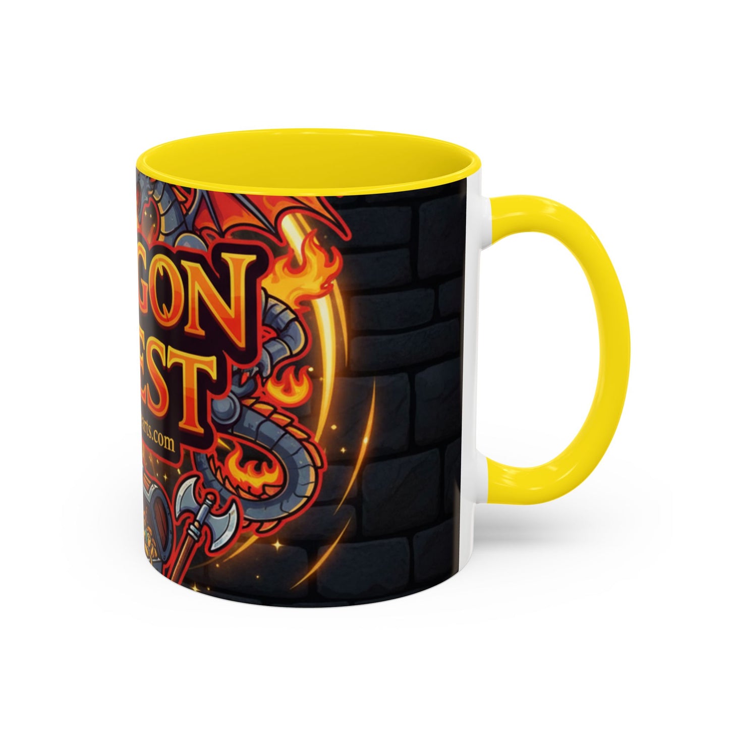 Dragon Quest Accent Coffee Mug, Gaming Mug, Geeky Gift, Fantasy Coffee Cup, Dragon Themed Drinkware, Unique Gamer Present