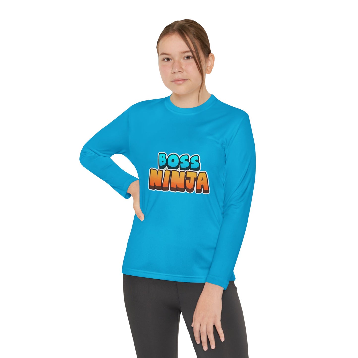 Youth Long Sleeve Boss Ninja Tee, Fun Graphic Shirt for Kids, Perfect for Birthdays, Playdates, School, and Ninja-Themed Parties