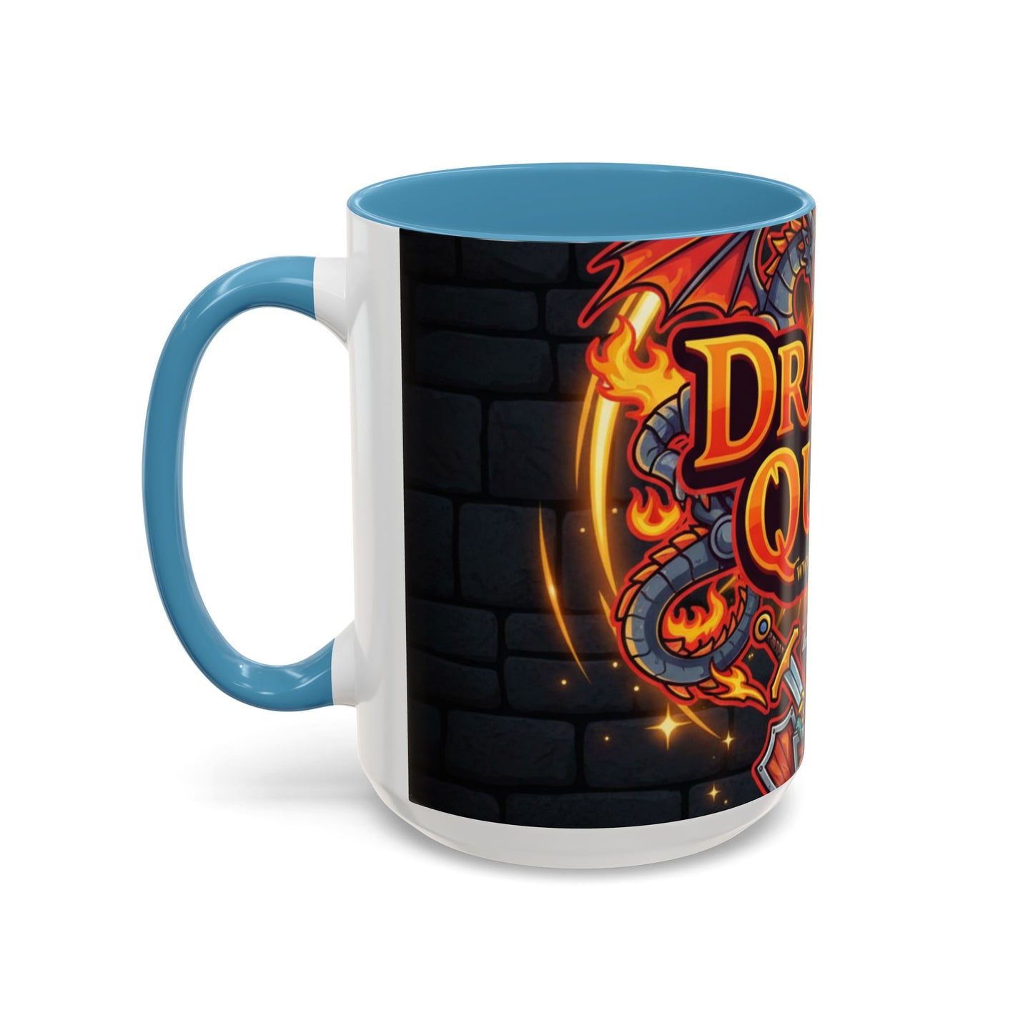 Dragon Quest Accent Coffee Mug, Gaming Mug, Geeky Gift, Fantasy Coffee Cup, Dragon Themed Drinkware, Unique Gamer Present