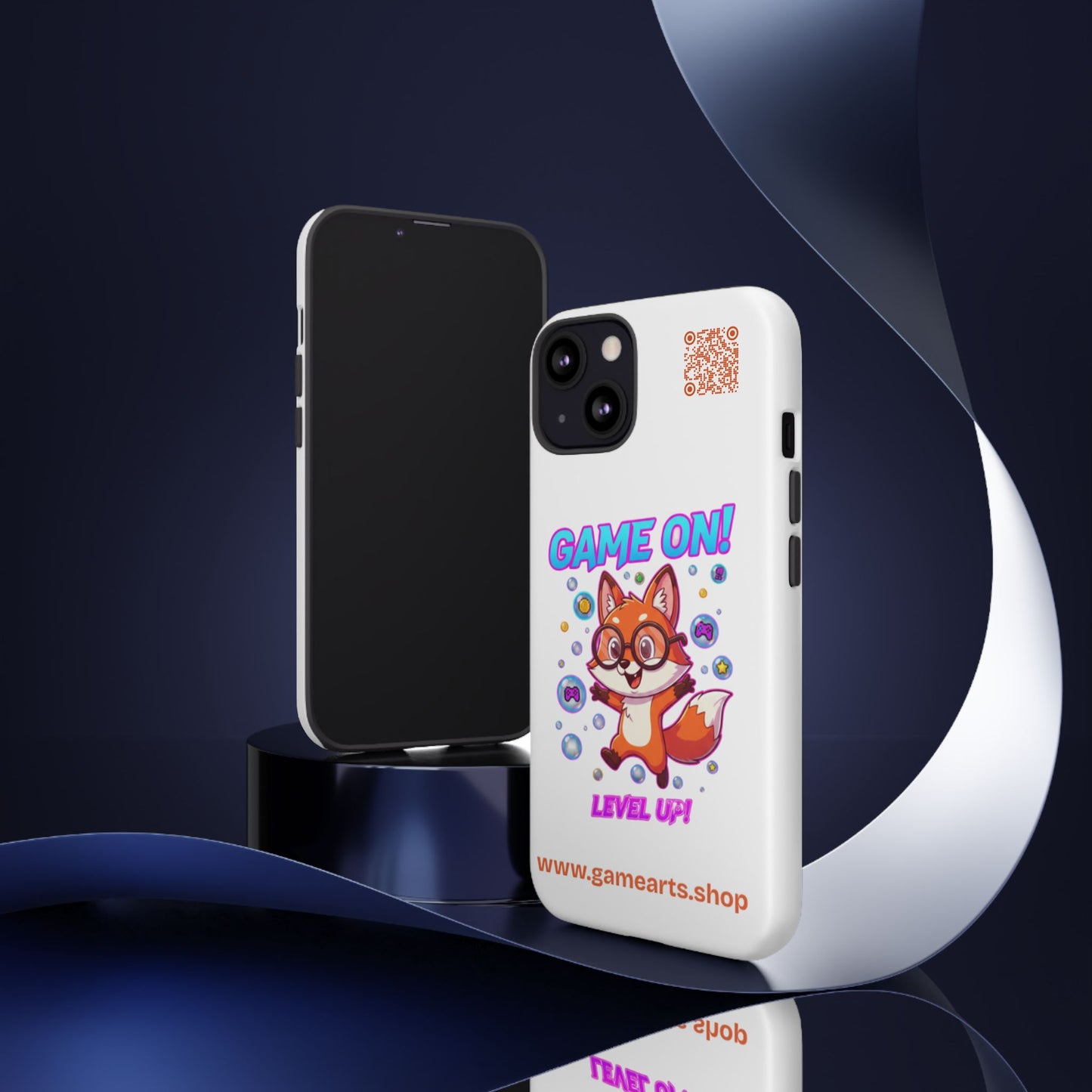 Game On Mobile Case - Cute Fox Design, Gamer Accessories, Phone Cover, Gift for Gamers, Level Up Style