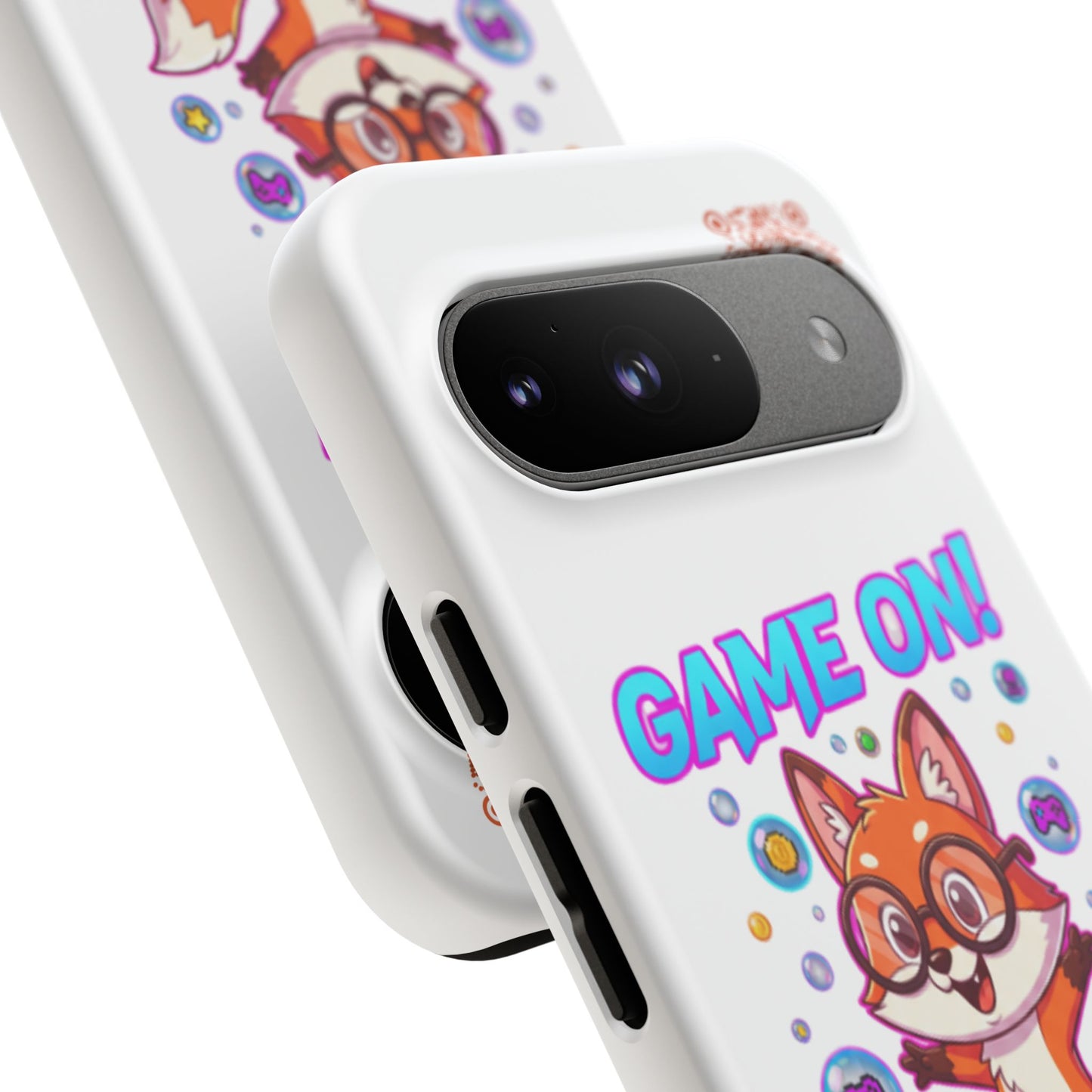 Game On Mobile Case - Cute Fox Design, Gamer Accessories, Phone Cover, Gift for Gamers, Level Up Style