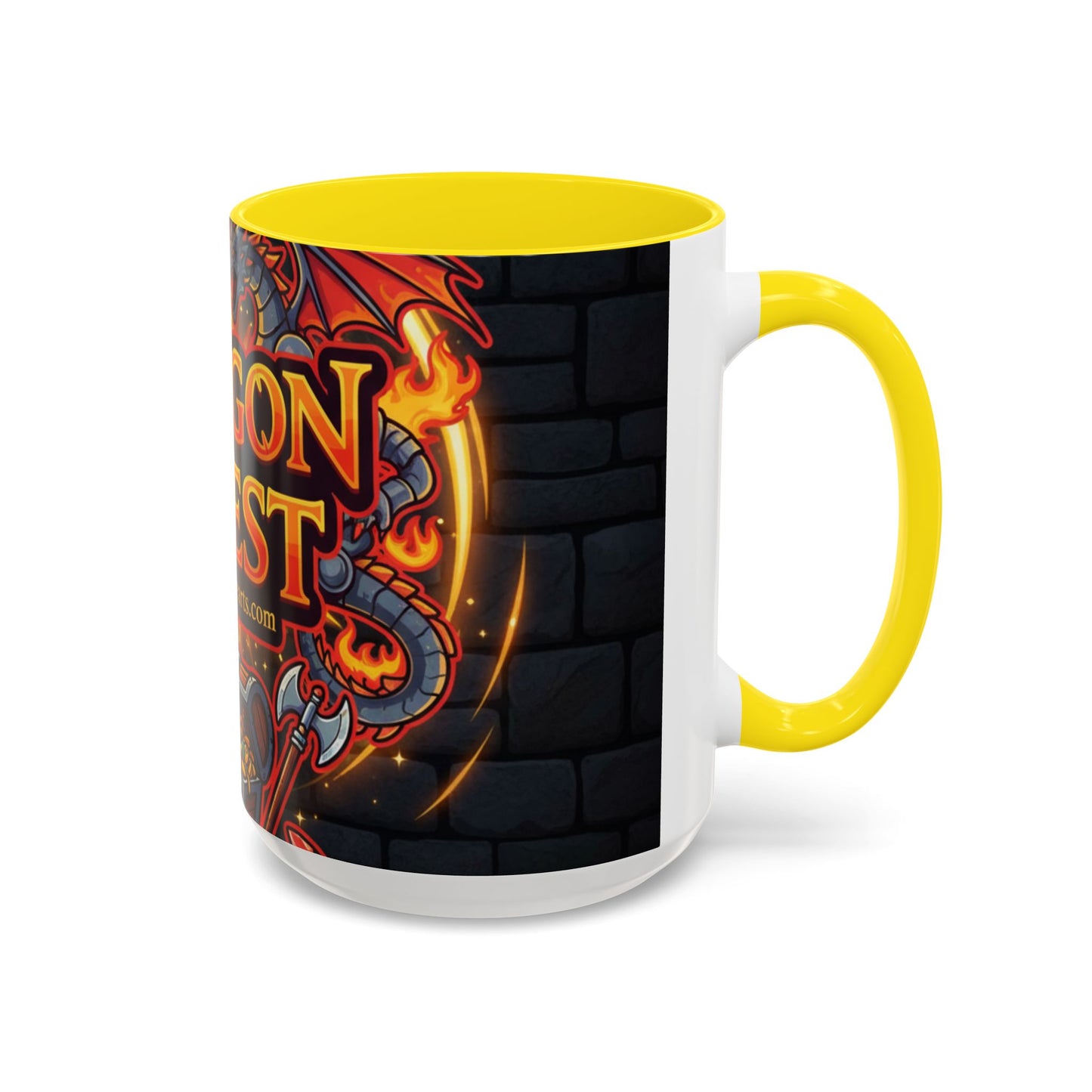 Dragon Quest Accent Coffee Mug, Gaming Mug, Geeky Gift, Fantasy Coffee Cup, Dragon Themed Drinkware, Unique Gamer Present