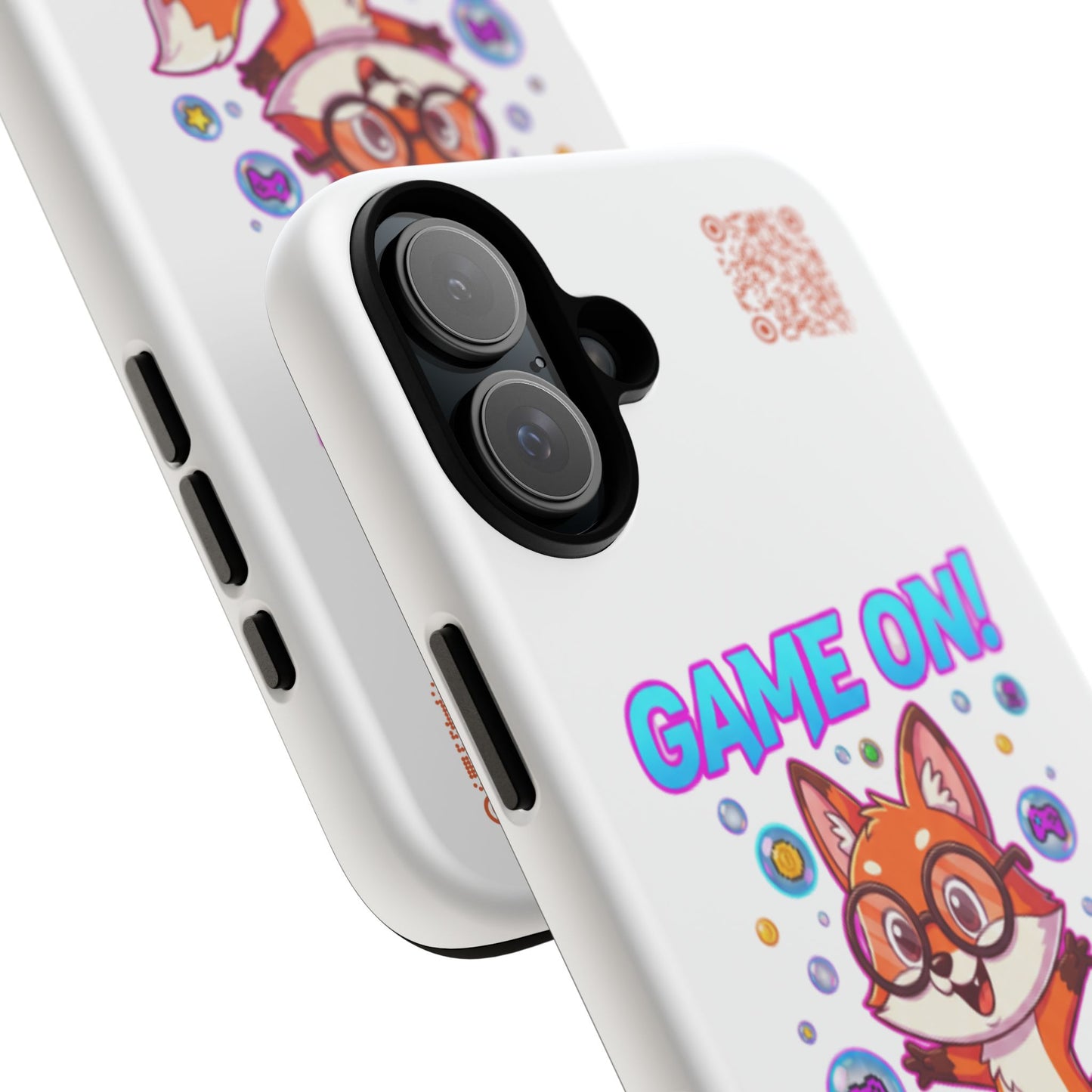 Game On Mobile Case - Cute Fox Design, Gamer Accessories, Phone Cover, Gift for Gamers, Level Up Style