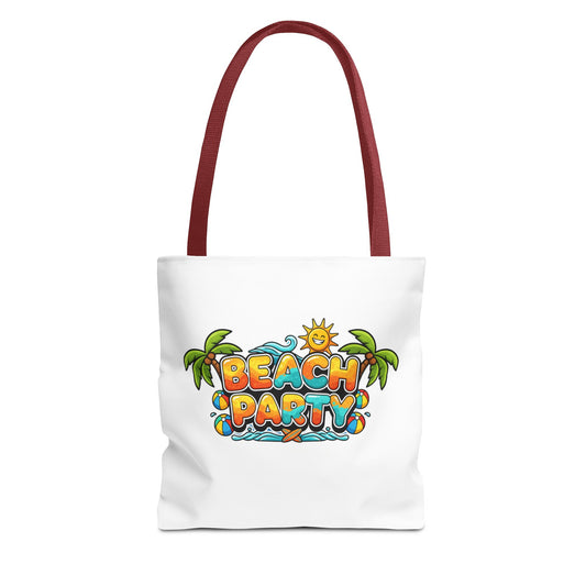 Beach Party Tote Bag, Summer Fun Shopper, Travel, Gifts for Beach Lovers, Beach Bag, Festival Tote