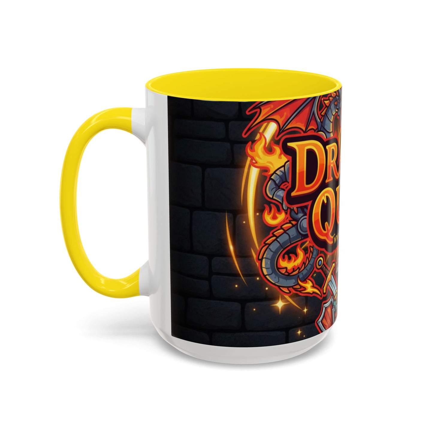 Dragon Quest Accent Coffee Mug, Gaming Mug, Geeky Gift, Fantasy Coffee Cup, Dragon Themed Drinkware, Unique Gamer Present