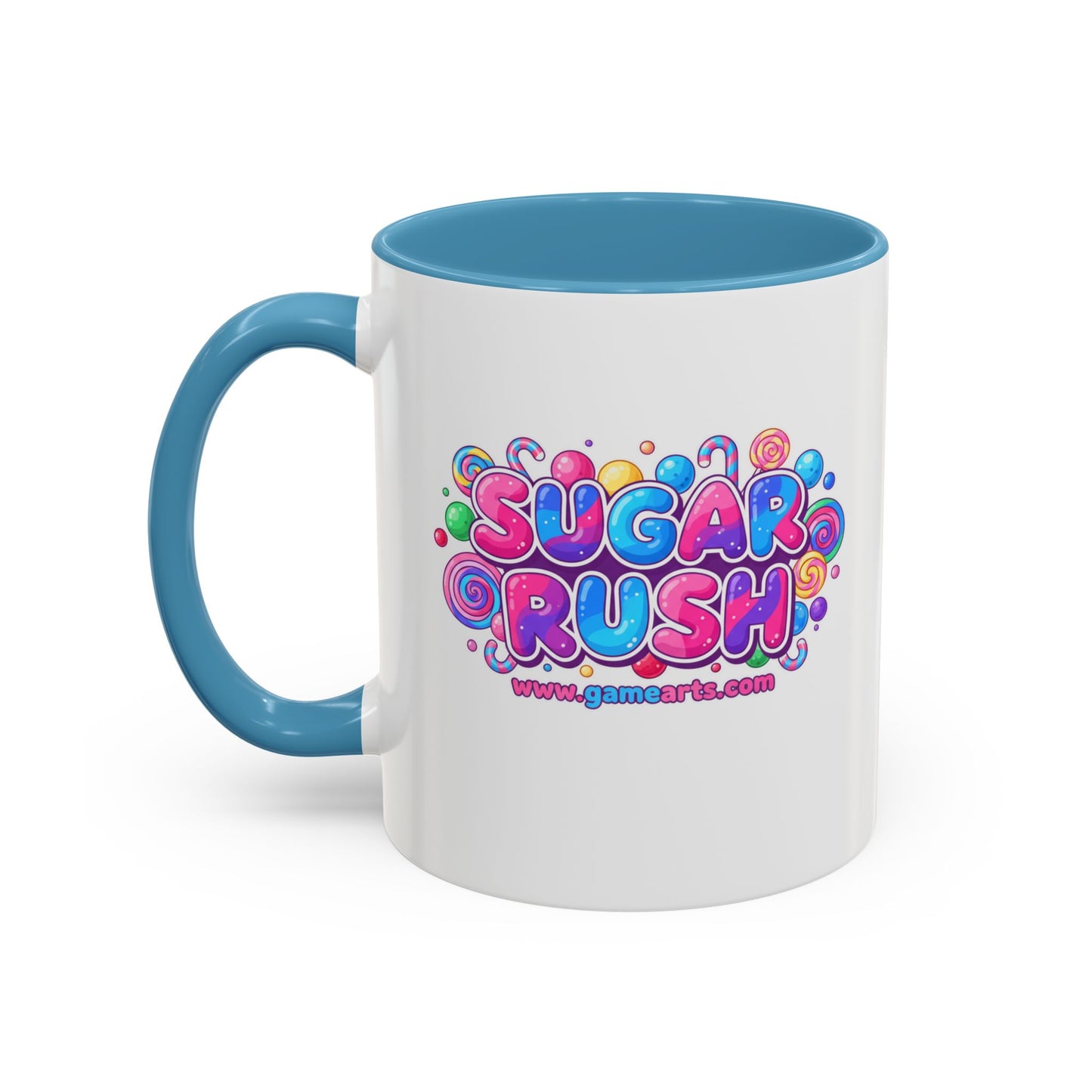 Colorful Sugar Rush Accent Coffee Mug - Fun Gift for Coffee Lovers, Holiday Cheer, Vibrant Drinkware, Party Favor