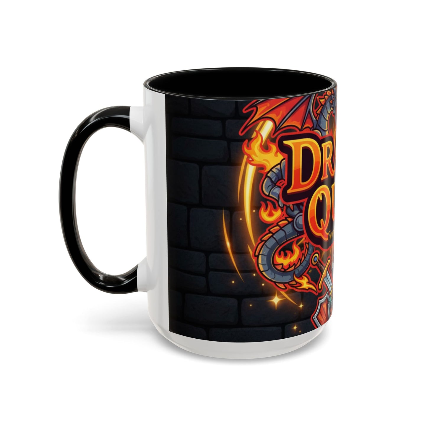 Dragon Quest Accent Coffee Mug, Gaming Mug, Geeky Gift, Fantasy Coffee Cup, Dragon Themed Drinkware, Unique Gamer Present